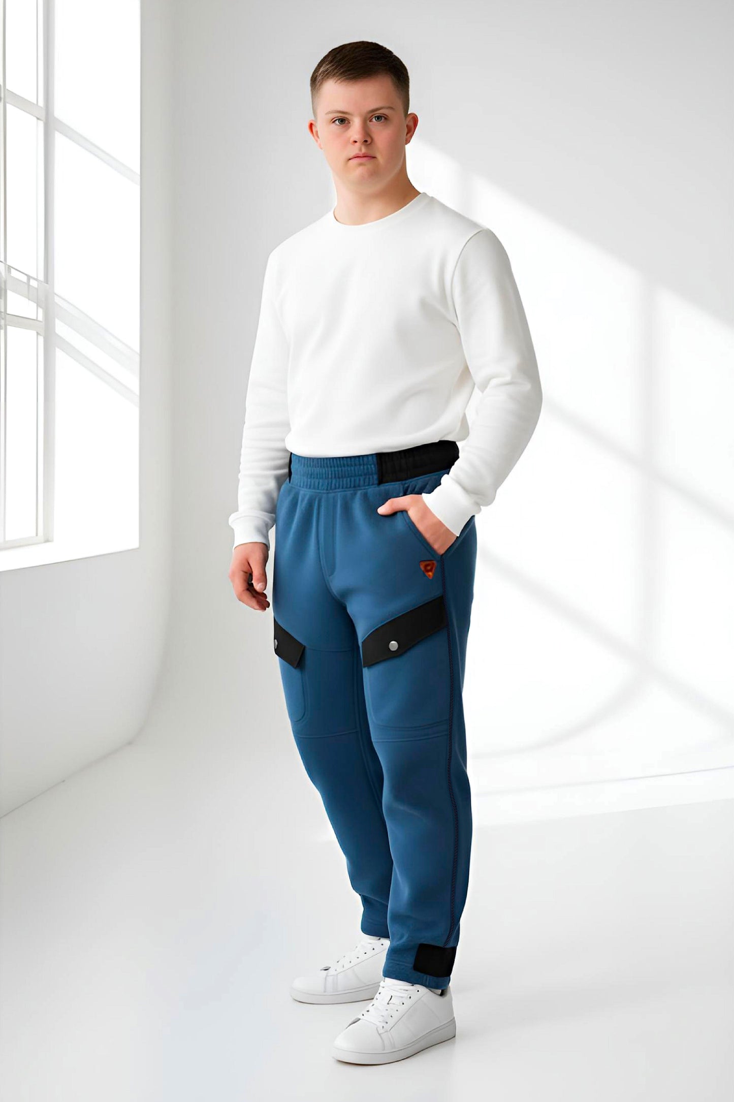 Adaptive Kids Polar Pants: Adjustable Waist, Full Side Zipper for Easy Undressing