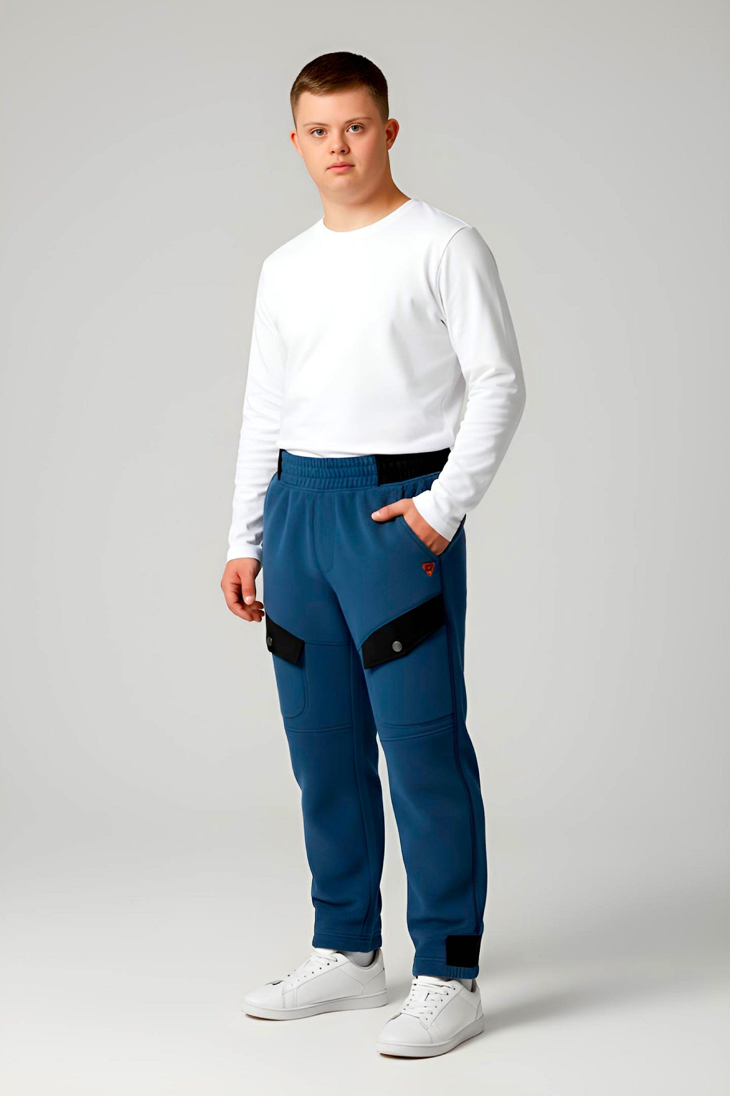 Adaptive Kids Polar Pants: Adjustable Waist, Full Side Zipper for Easy Undressing