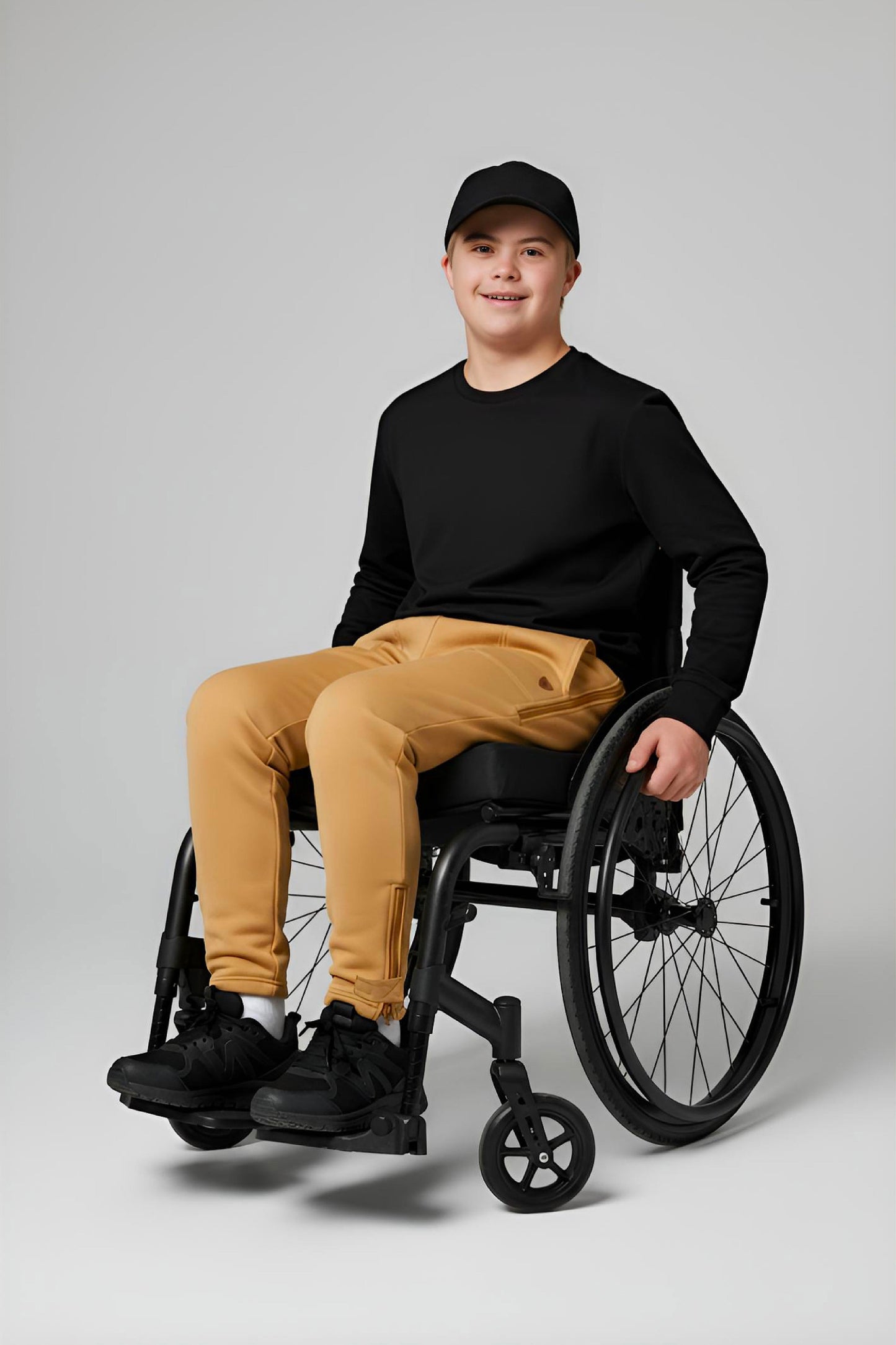 Adaptive Kids Sweatpants: Adjustable Elastic Waist, Zippered Sides for Easy Undressing