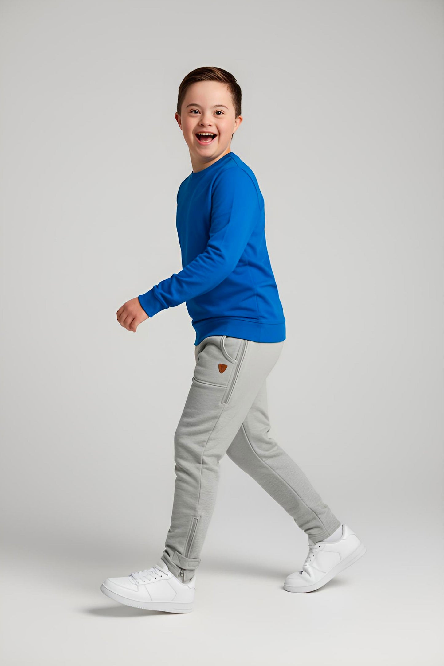Adaptive Kids Sweatpants: Adjustable Elastic Waist, Zippered Sides for Easy Undressing