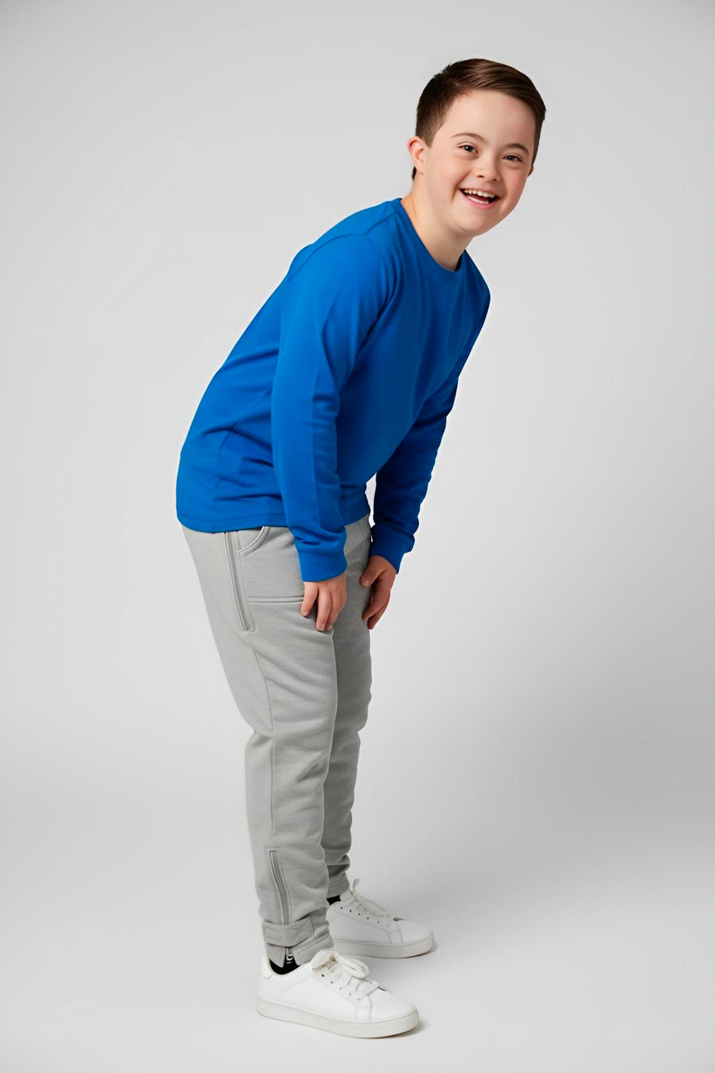 Adaptive Kids Sweatpants: Adjustable Elastic Waist, Zippered Sides for Easy Undressing