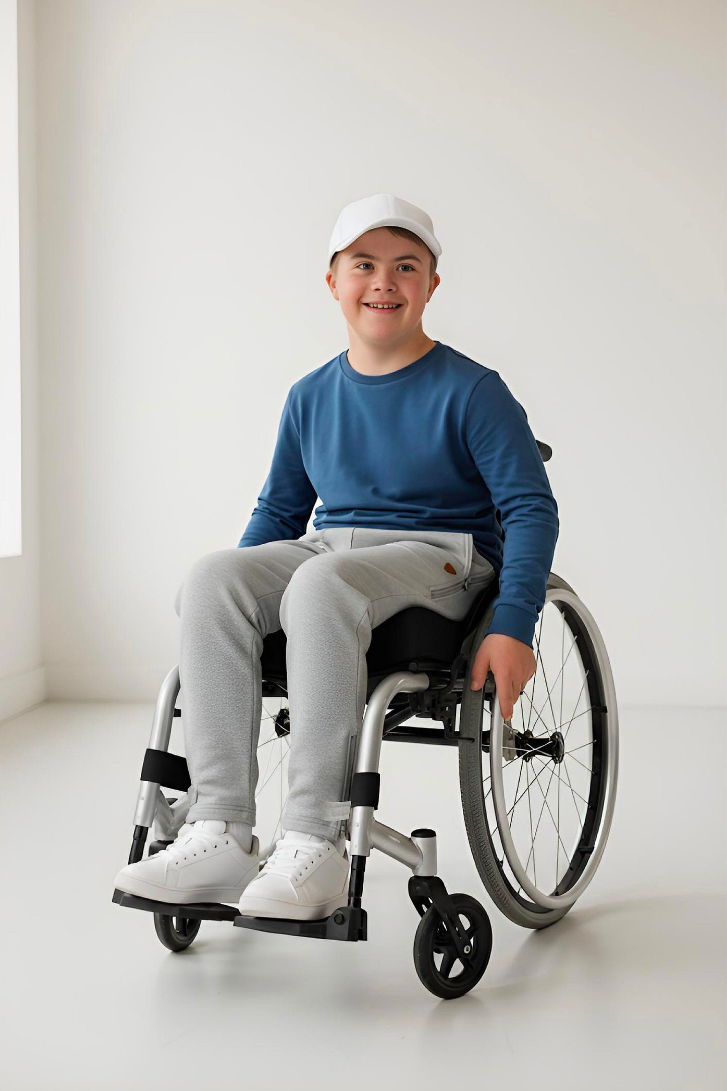 Adaptive Kids Sweatpants: Adjustable Elastic Waist, Zippered Sides for Easy Undressing
