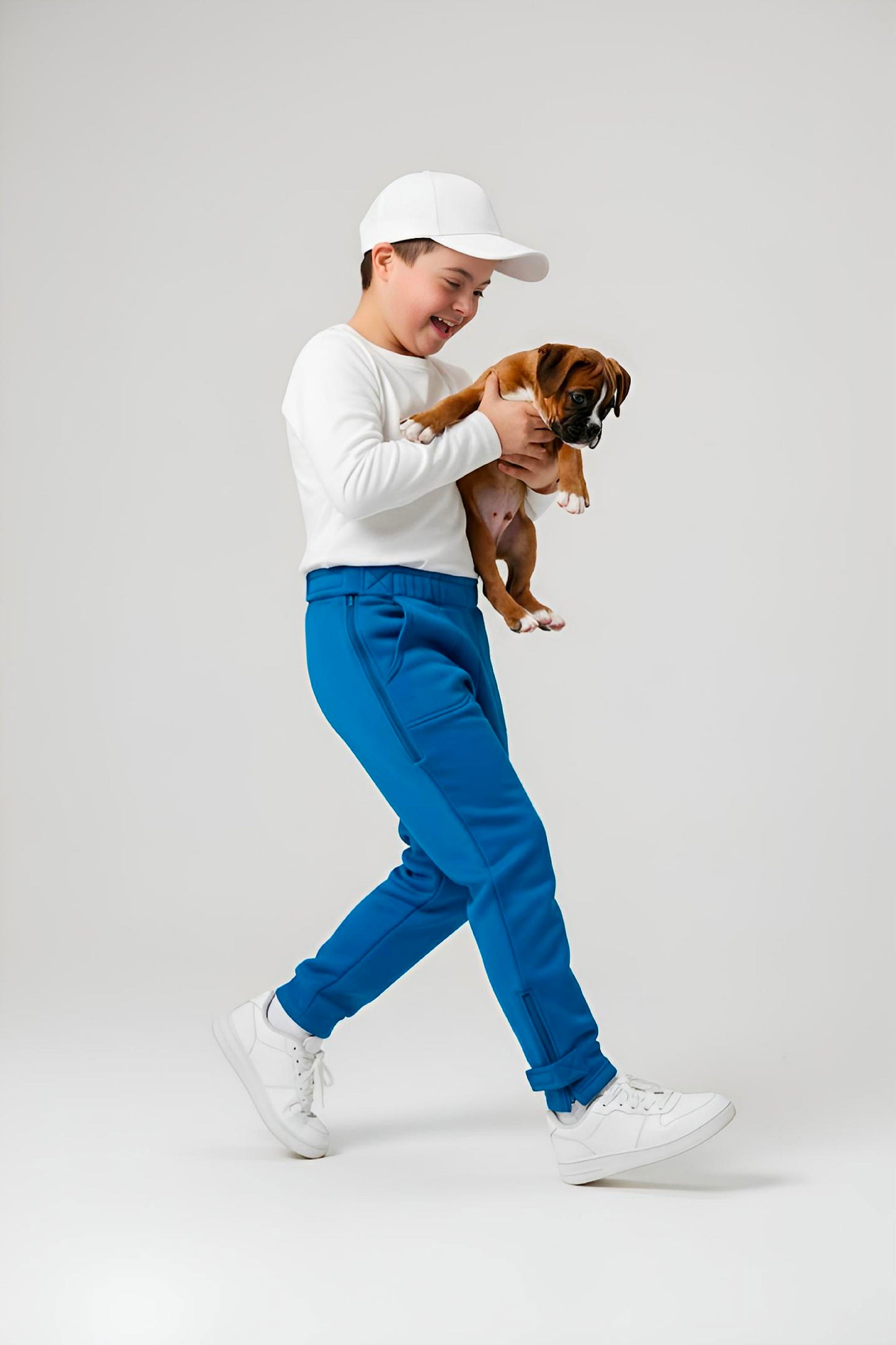 Adaptive Kids Sweatpants: Adjustable Elastic Waist, Zippered Sides for Easy Undressing