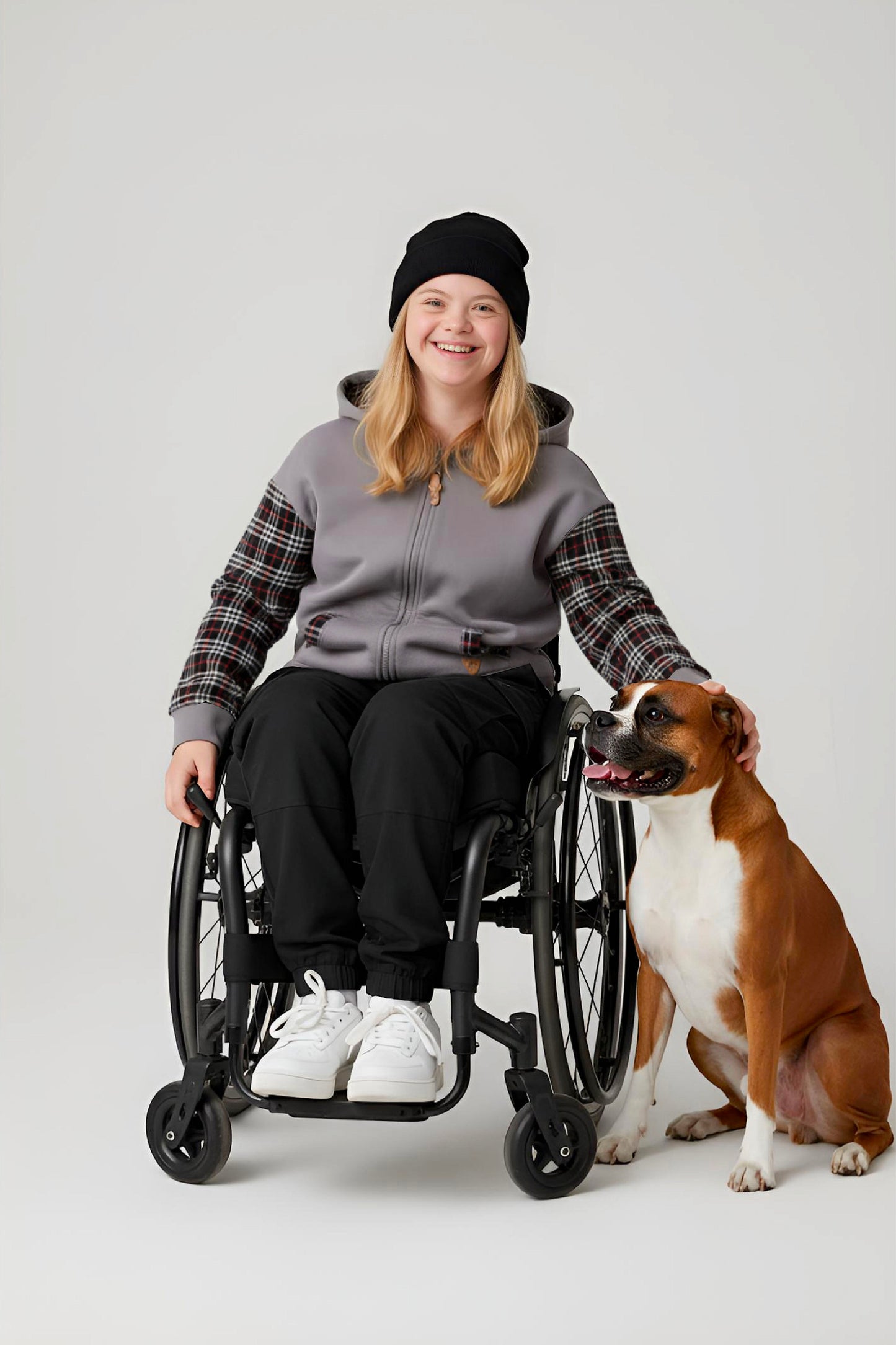 Adaptive Kids Hoodie with Cargo Pocket & Magnetic Zipper for Easy Undressing