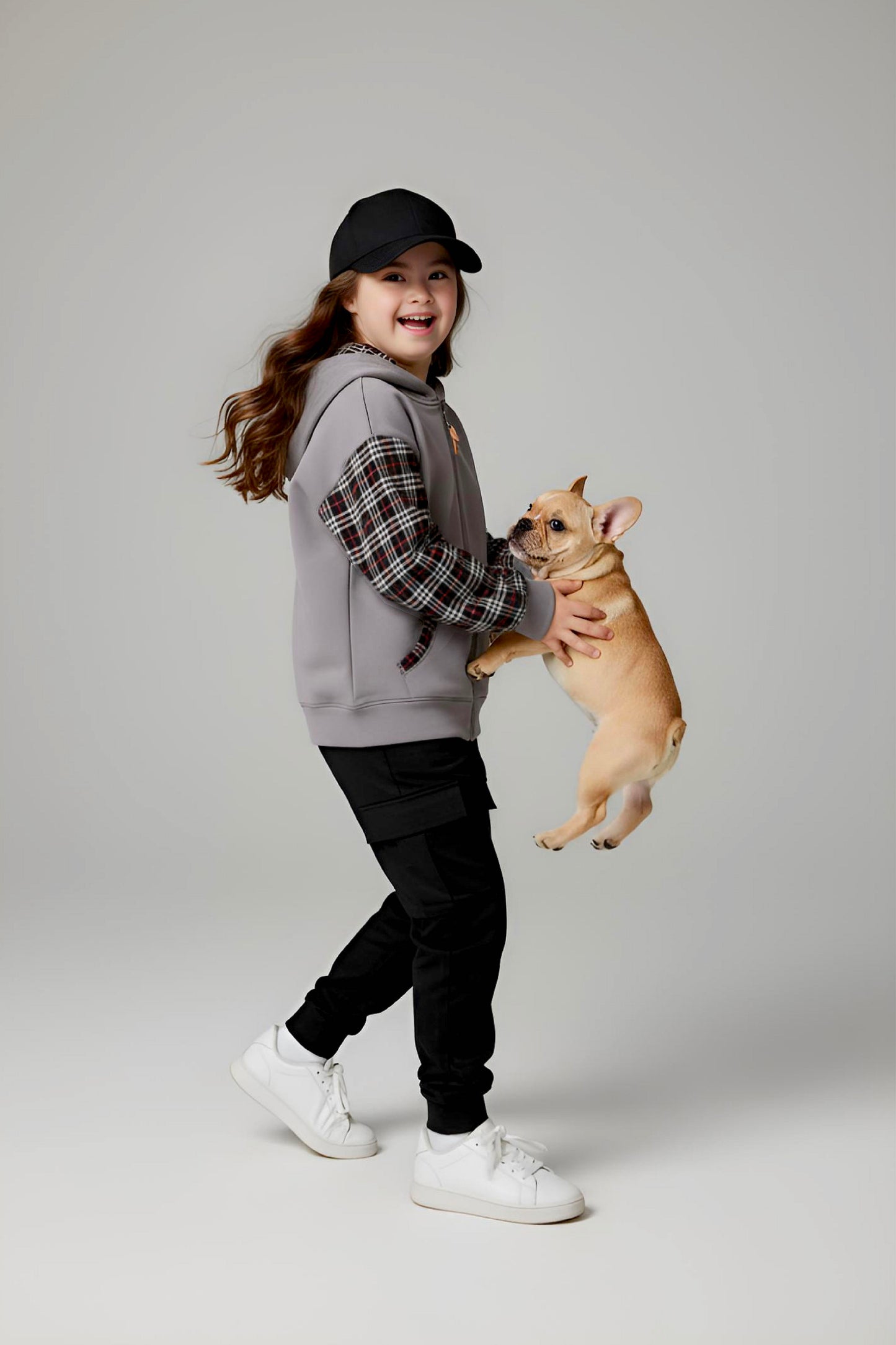 Adaptive Kids Hoodie with Cargo Pocket & Magnetic Zipper for Easy Undressing