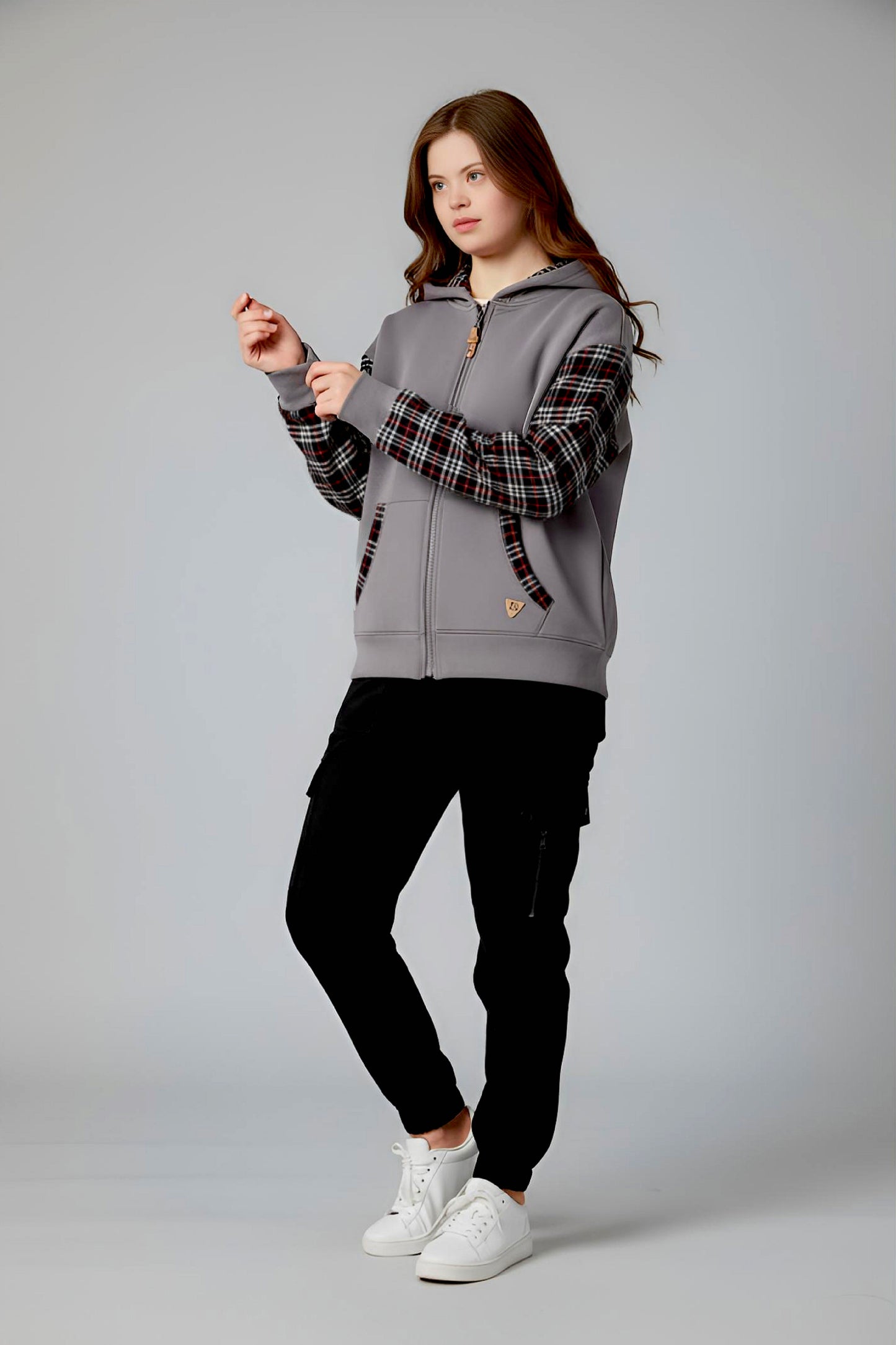 Adaptive Kids Hoodie with Cargo Pocket & Magnetic Zipper for Easy Undressing