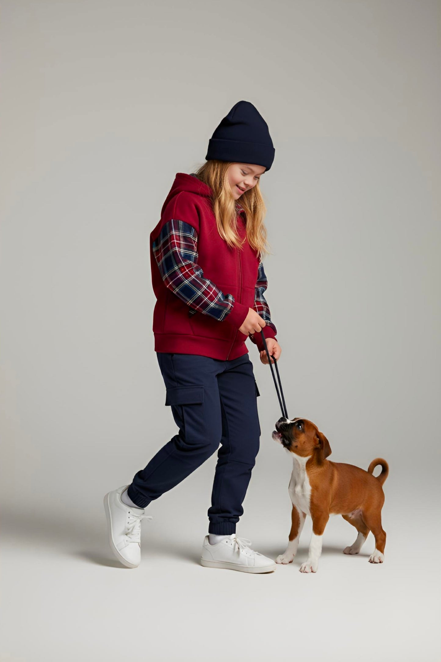 Adaptive Kids Hoodie with Cargo Pocket & Magnetic Zipper for Easy Undressing