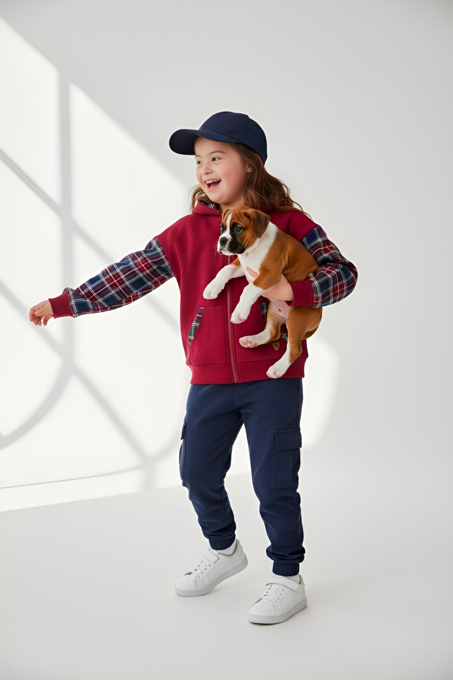 Adaptive Kids Hoodie with Cargo Pocket & Magnetic Zipper for Easy Undressing