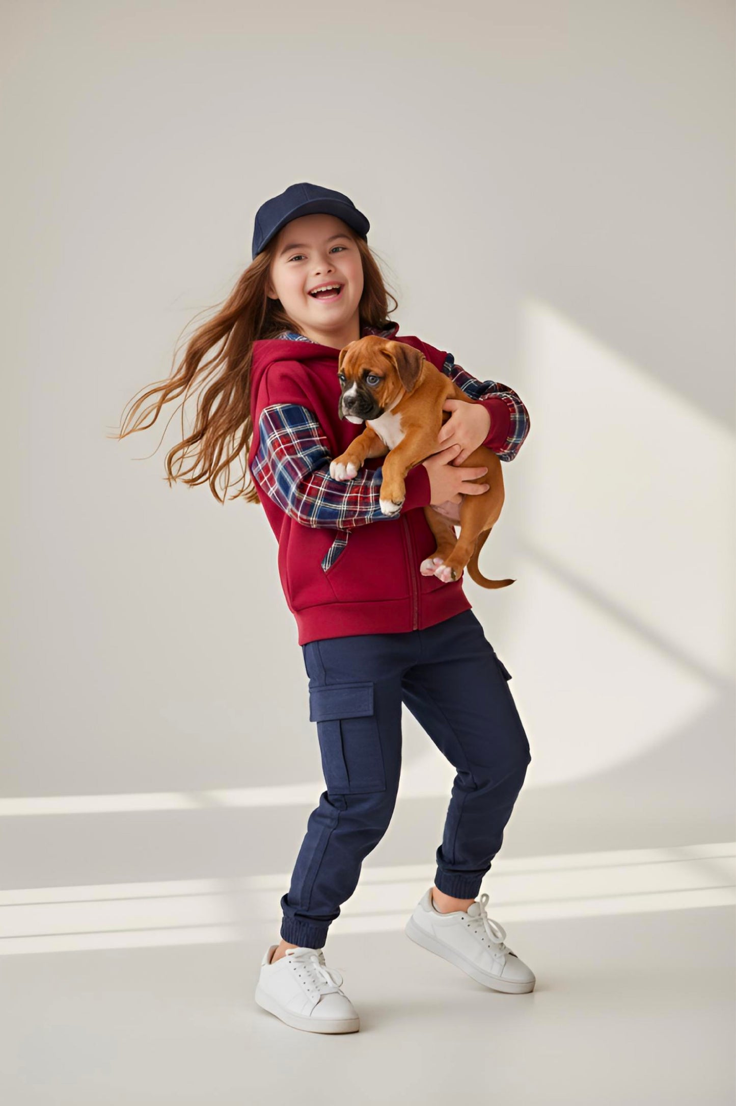 Adaptive Kids Hoodie with Cargo Pocket & Magnetic Zipper for Easy Undressing