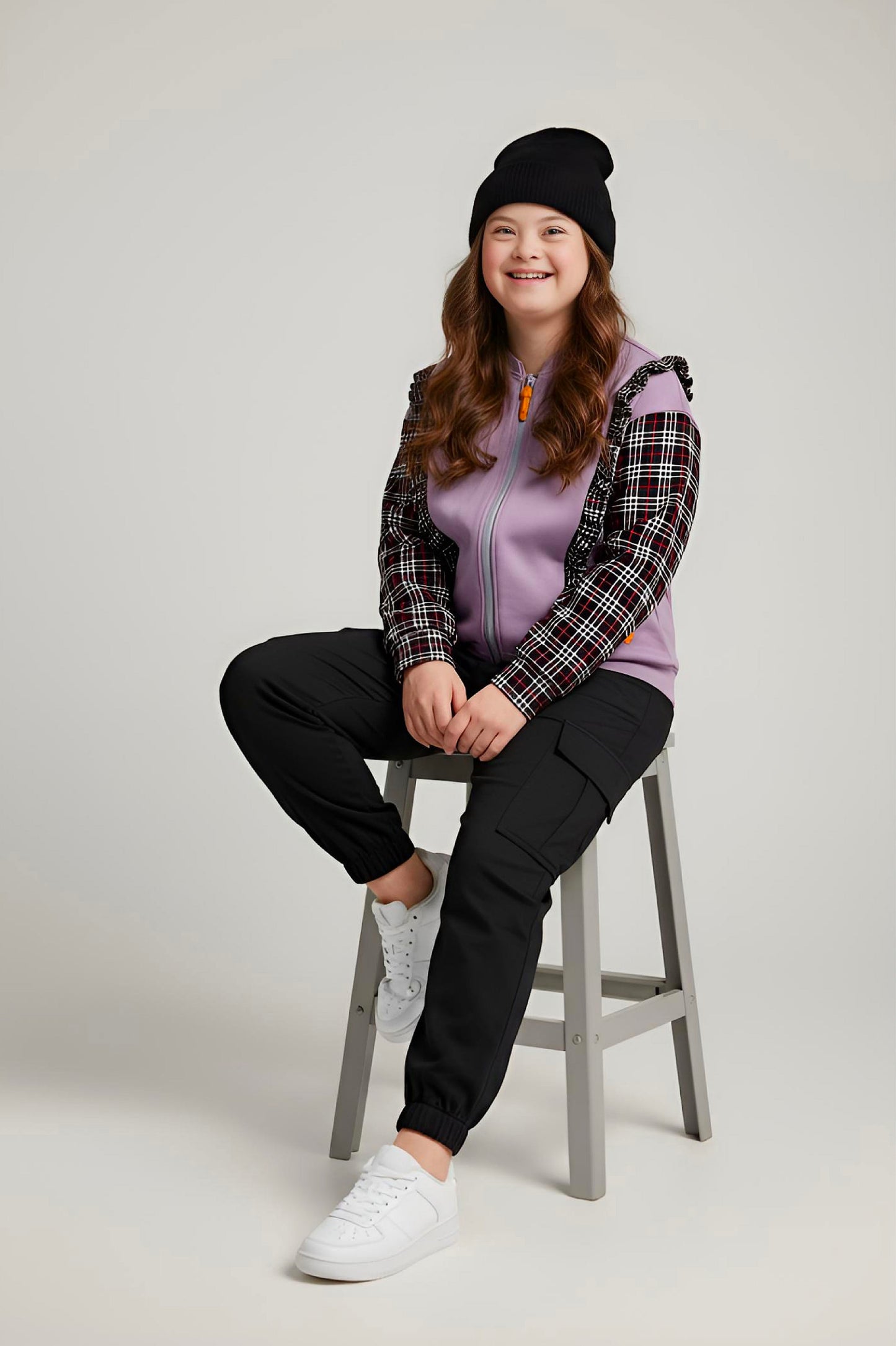 Adaptive Kids Sweatshirt, with Pockets, Magnetic Zipper & Easy-Undressing Sleeves