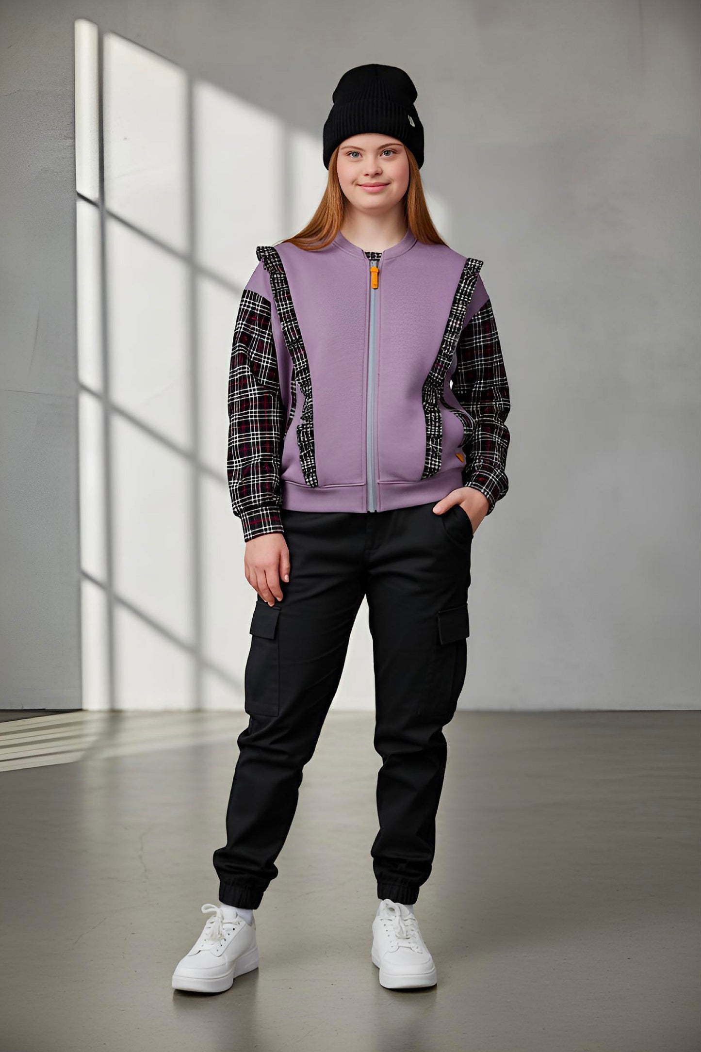 Adaptive Kids Sweatshirt, with Pockets, Magnetic Zipper & Easy-Undressing Sleeves