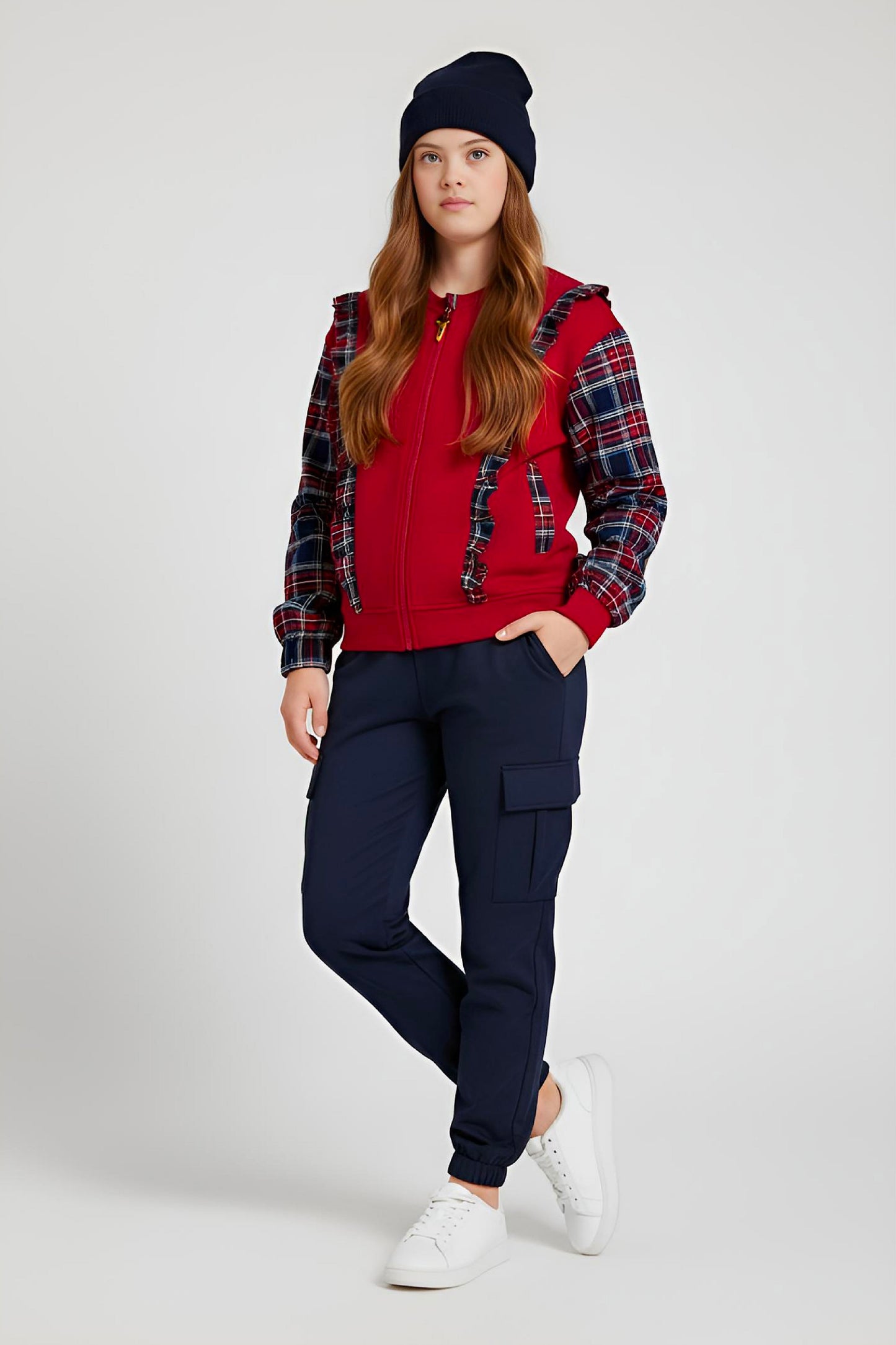 Adaptive Kids Sweatshirt, with Pockets, Magnetic Zipper & Easy-Undressing Sleeves