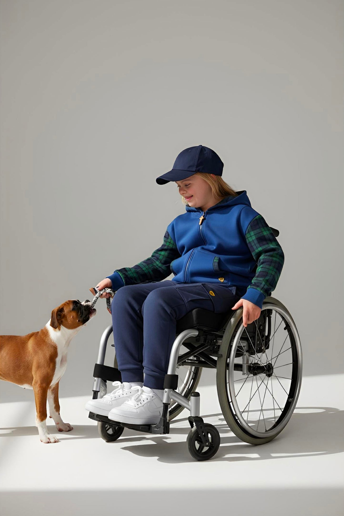 Adaptive Kids Hoodie with Cargo Pocket & Magnetic Zipper for Easy Undressing