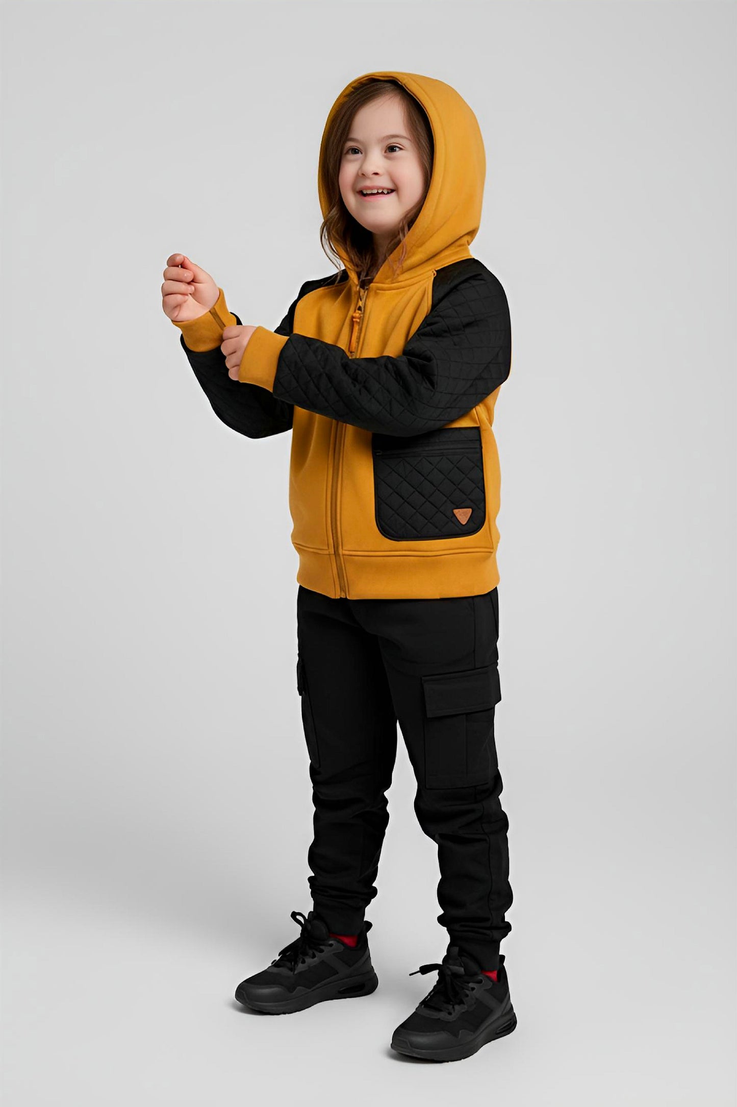 Adaptive Kids Hoodie, With Magnetic Zipper For Easy-Undressing, Fashion Sleeve & Pocket