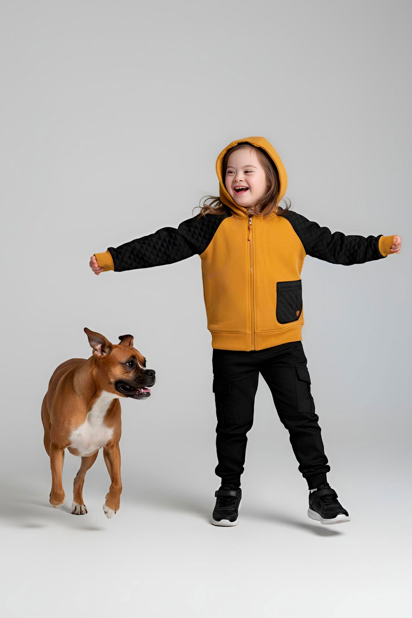 Adaptive Kids Hoodie, With Magnetic Zipper For Easy-Undressing, Fashion Sleeve & Pocket
