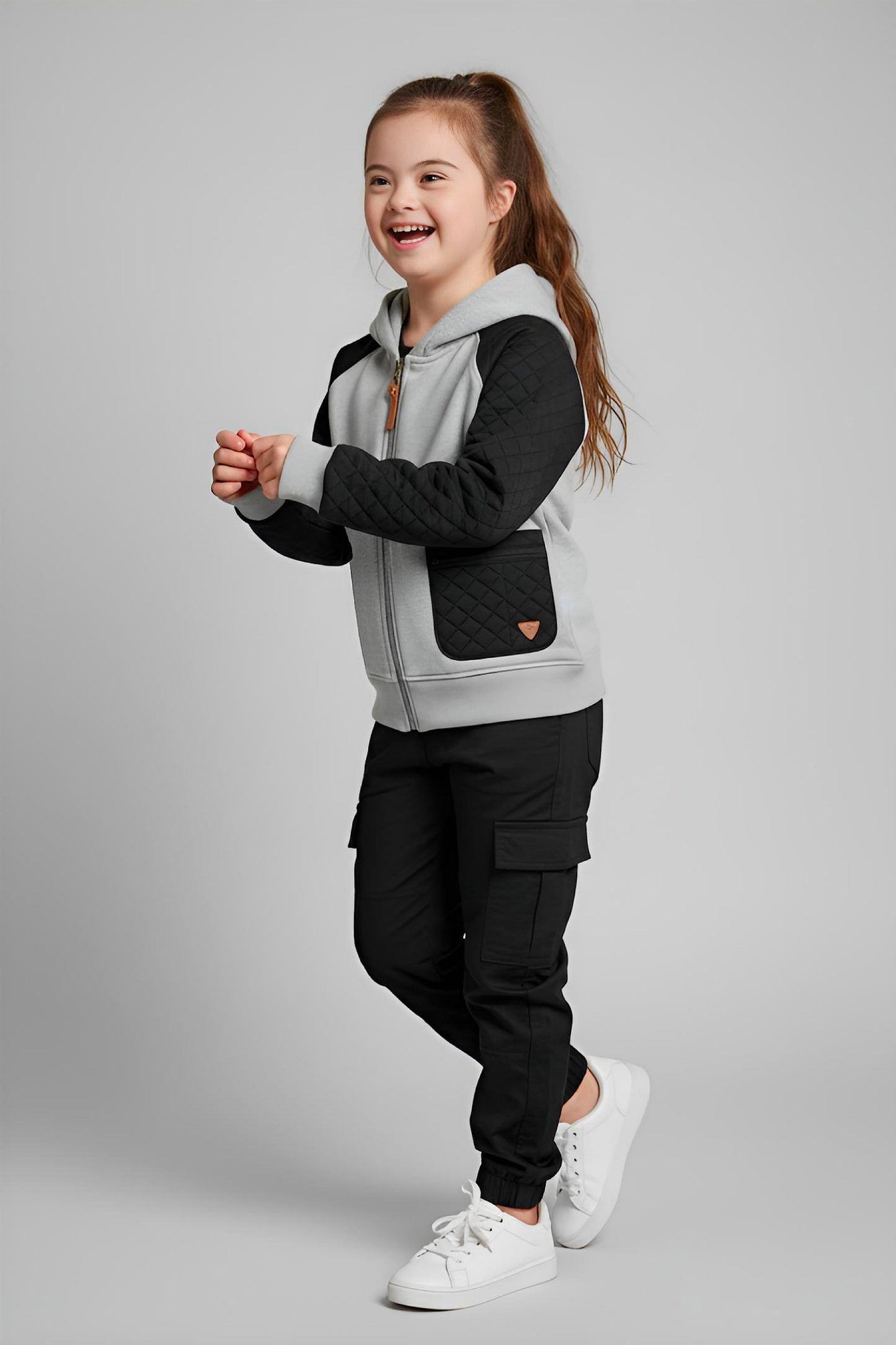 Adaptive Kids Hoodie, With Magnetic Zipper For Easy-Undressing, Fashion Sleeve & Pocket