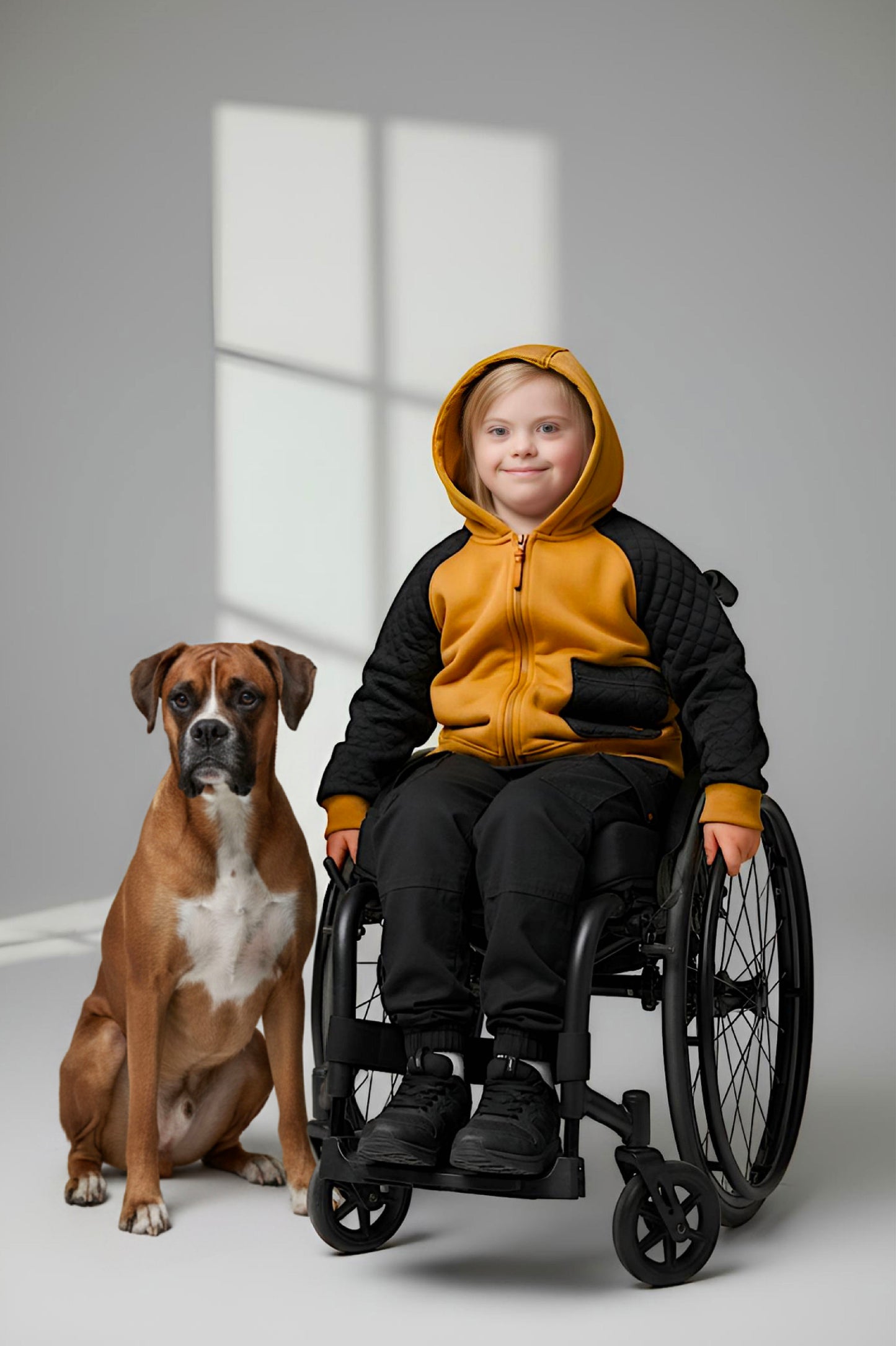 Adaptive Kids Hoodie, With Magnetic Zipper For Easy-Undressing, Fashion Sleeve & Pocket