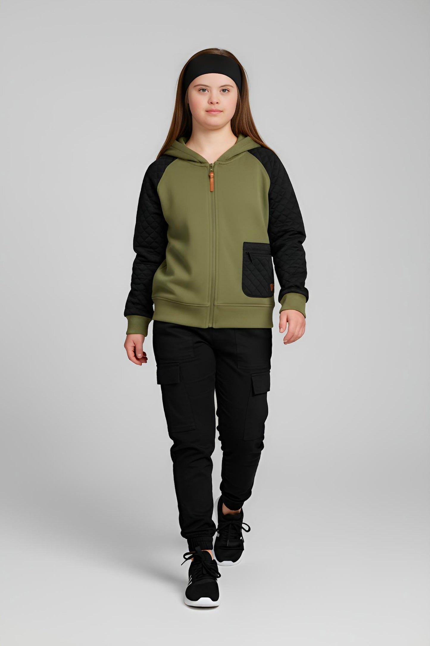 Adaptive Kids Hoodie, With Magnetic Zipper For Easy-Undressing, Fashion Sleeve & Pocket