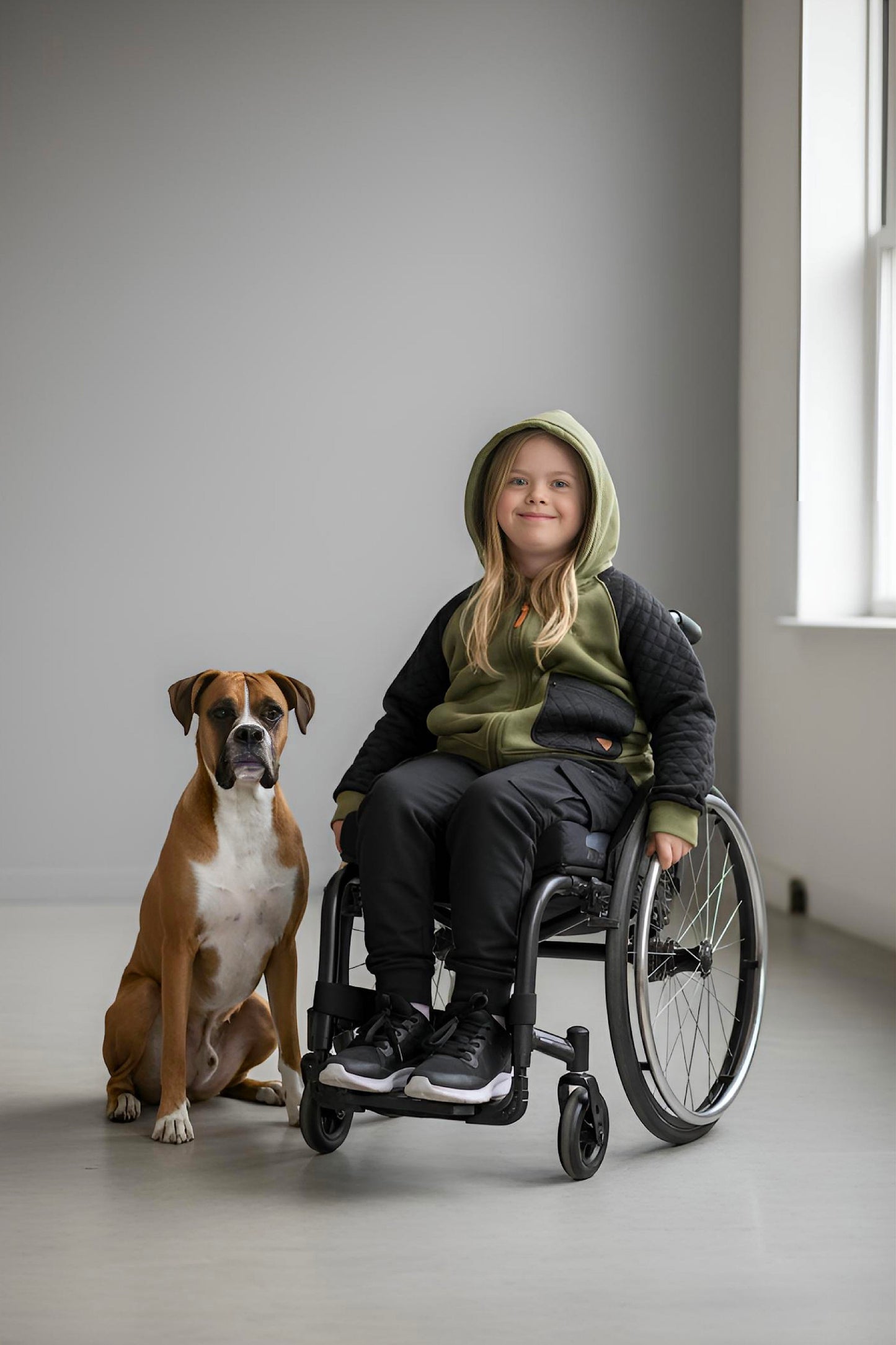 Adaptive Kids Hoodie, With Magnetic Zipper For Easy-Undressing, Fashion Sleeve & Pocket