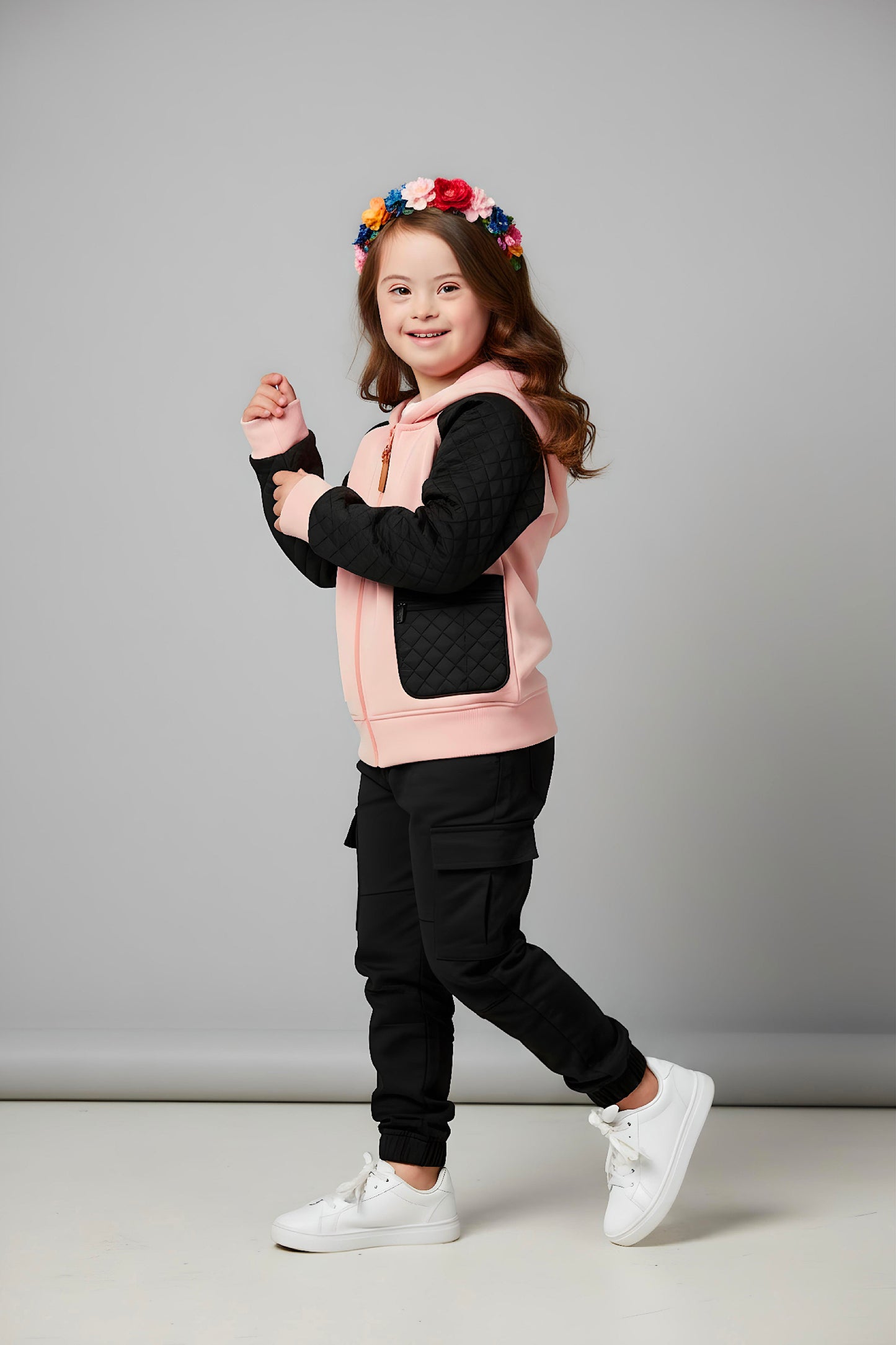 Adaptive Kids Hoodie, With Magnetic Zipper For Easy-Undressing, Fashion Sleeve & Pocket