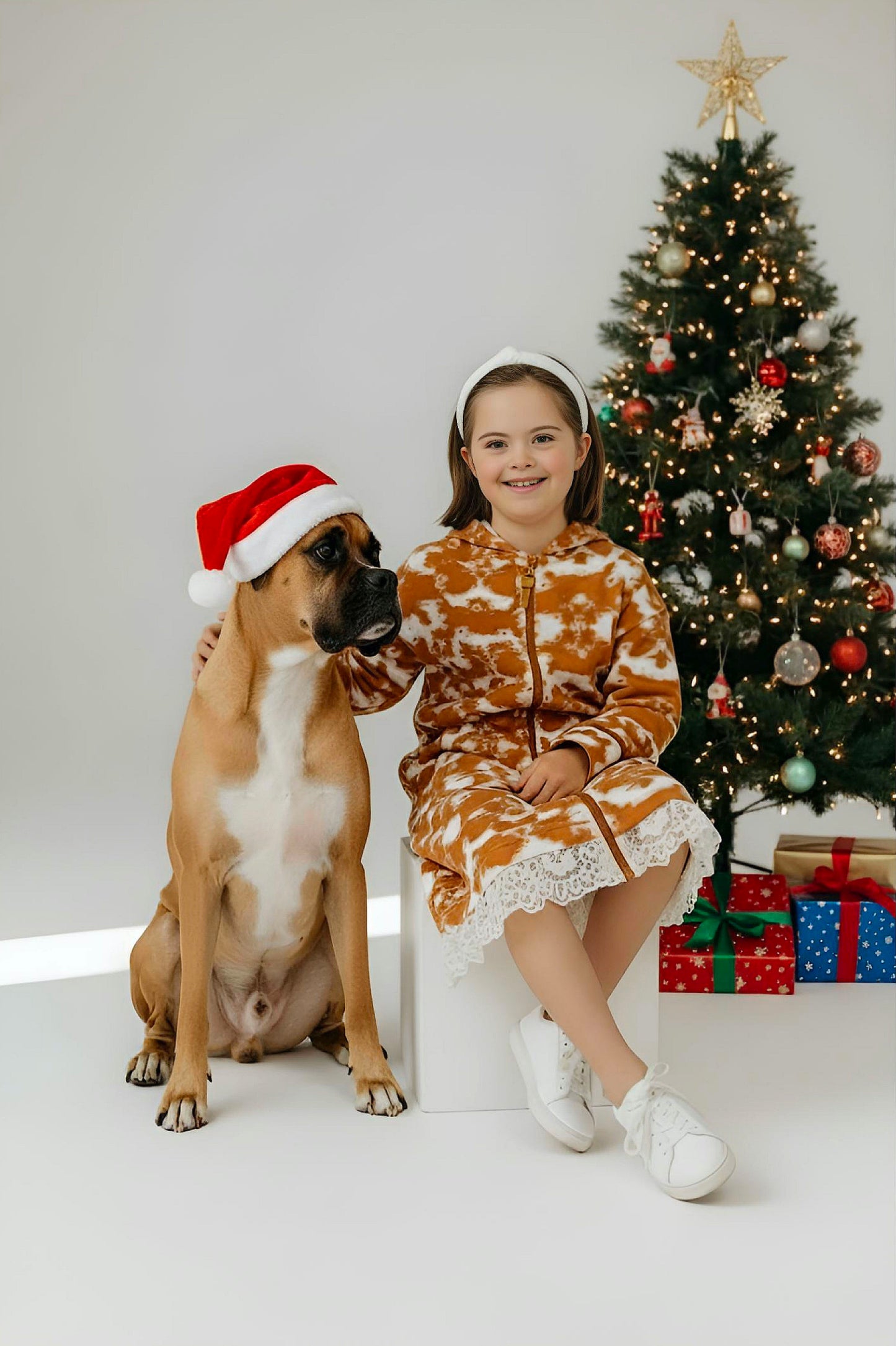 Adaptive Kids Tie-Dye Hoodie Sweatshirt Dress, Front Full Zipper and Easy-Undressing Sleeves