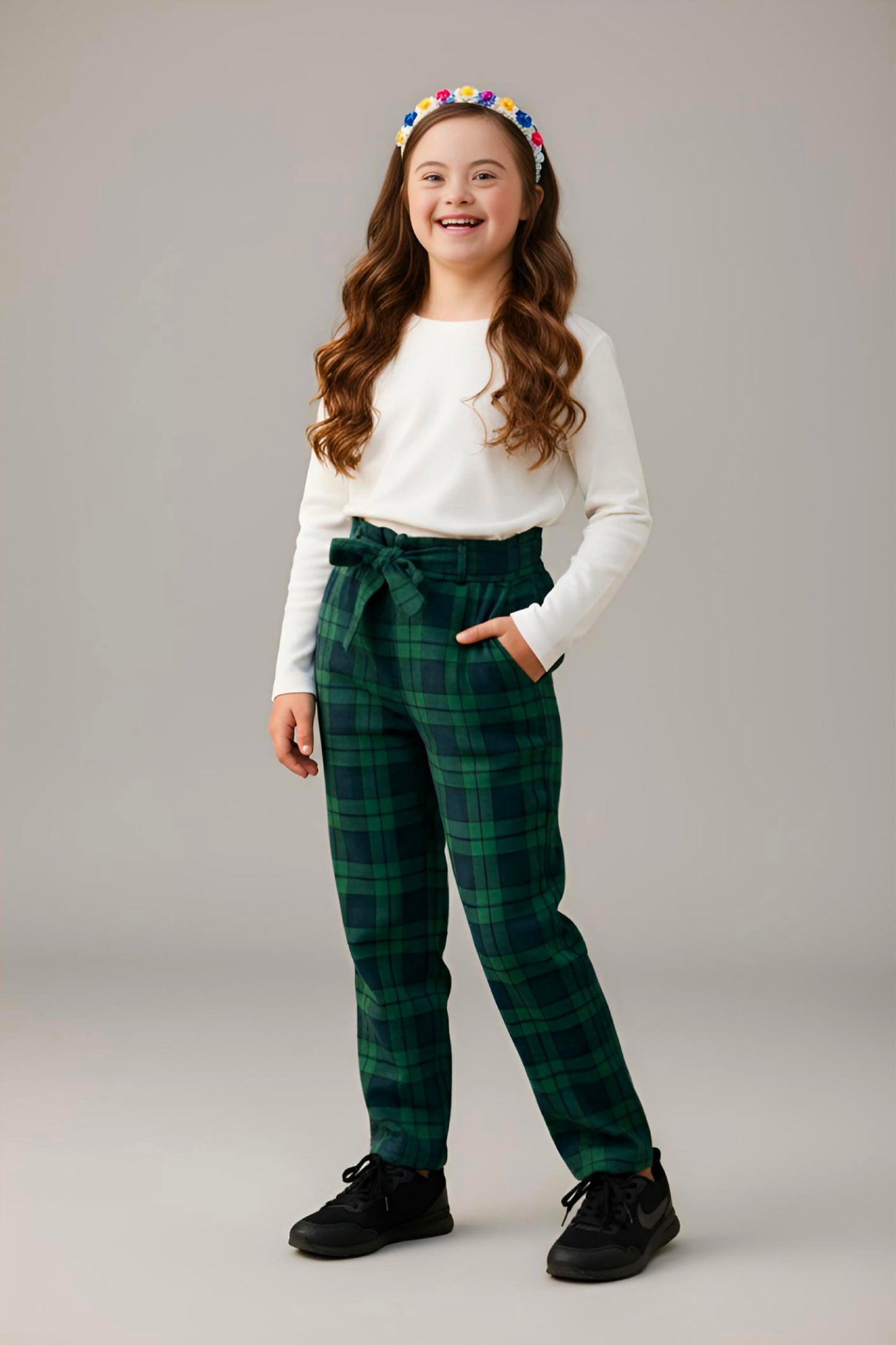 Adaptive Kids Stretch Pants: Elastic Waistband, Full Side Zipper for Easy Undressing