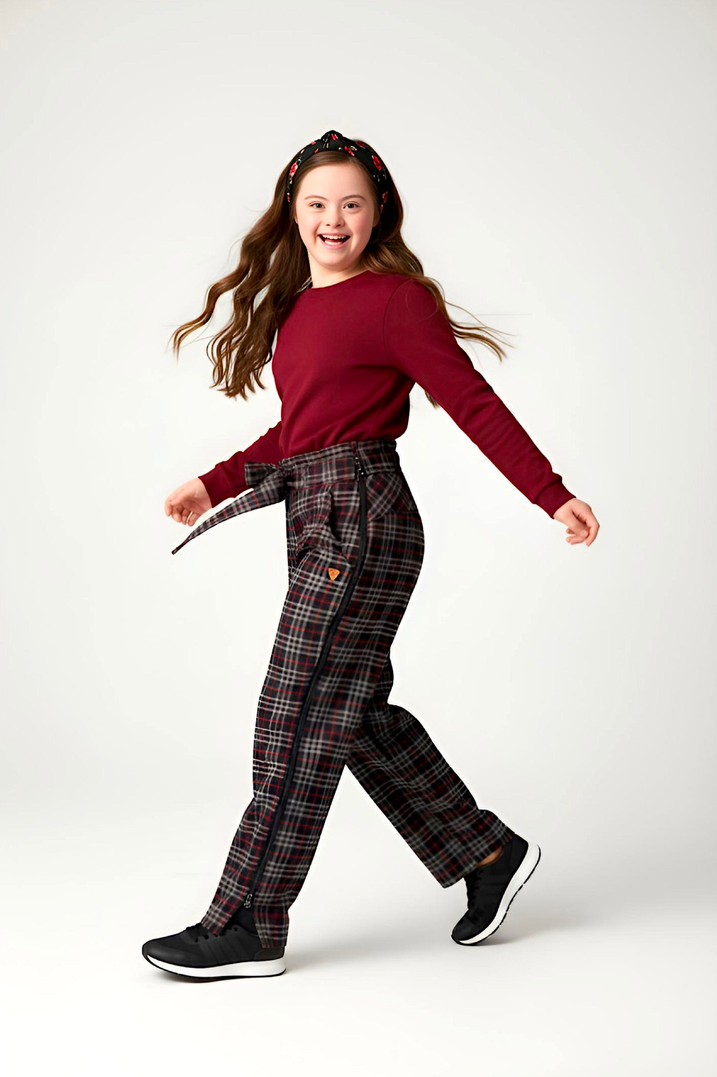 Adaptive Kids Stretch Pants: Elastic Waistband, Full Side Zipper for Easy Undressing