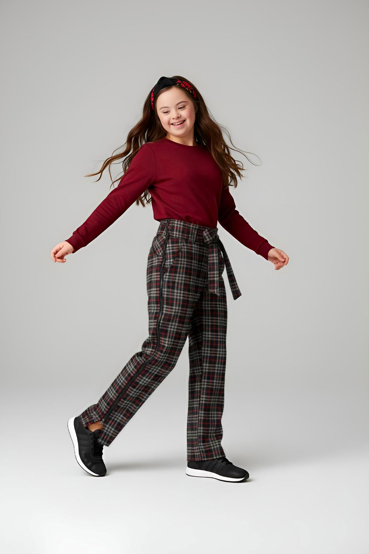 Adaptive Kids Stretch Pants: Elastic Waistband, Full Side Zipper for Easy Undressing