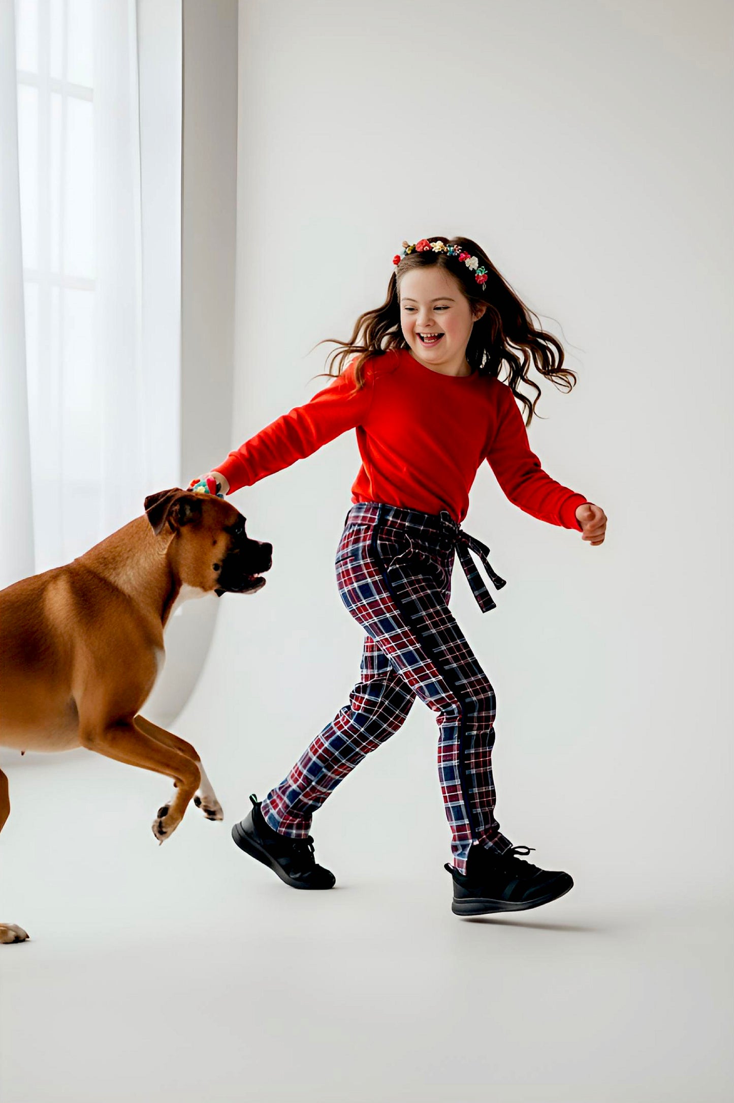 Adaptive Kids Stretch Pants: Elastic Waistband, Full Side Zipper for Easy Undressing