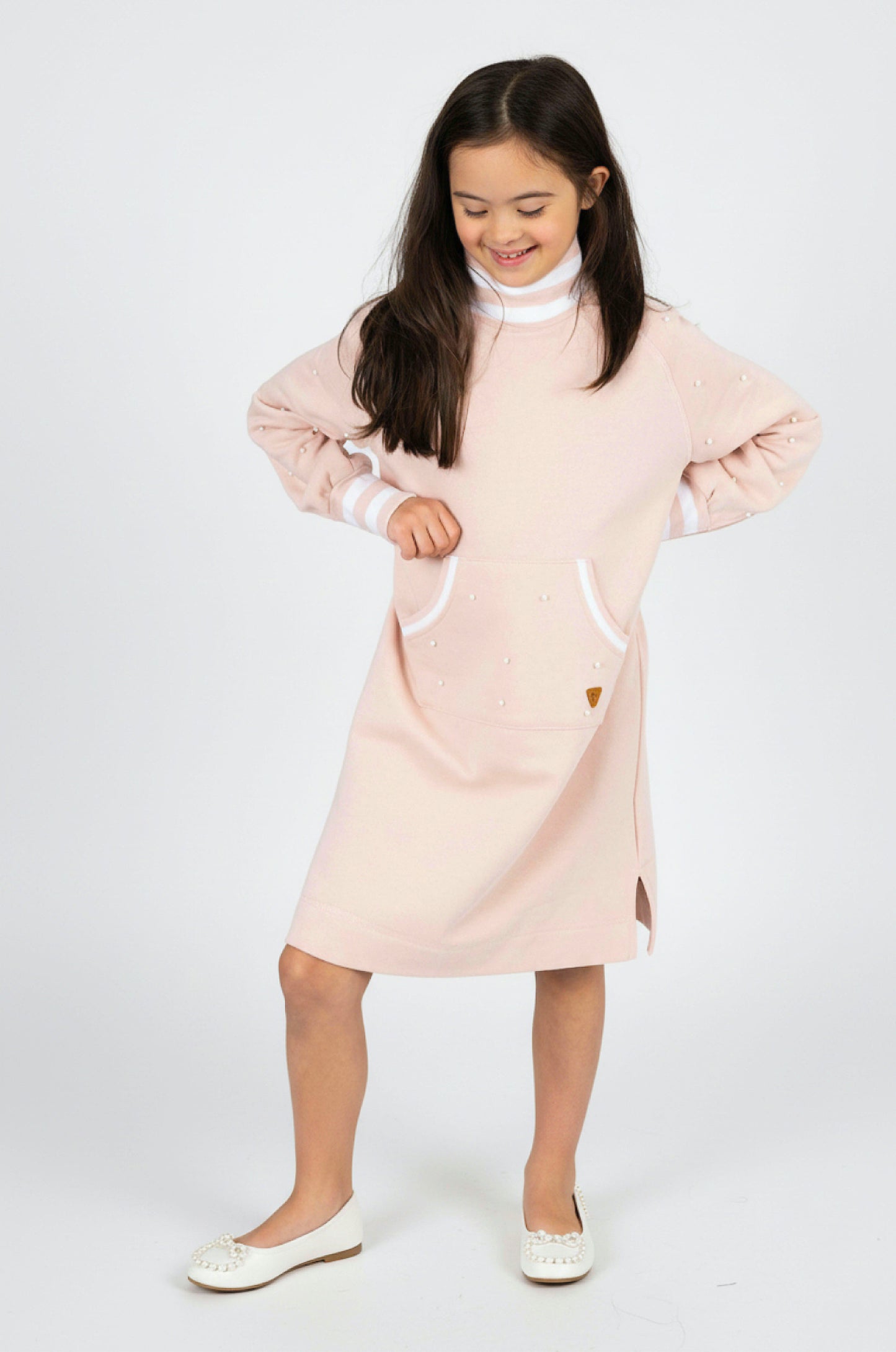 Adaptive Kids Classic Dress: Back Zipper, Front Cargo Pocket, Easy-Undressing Sleeves