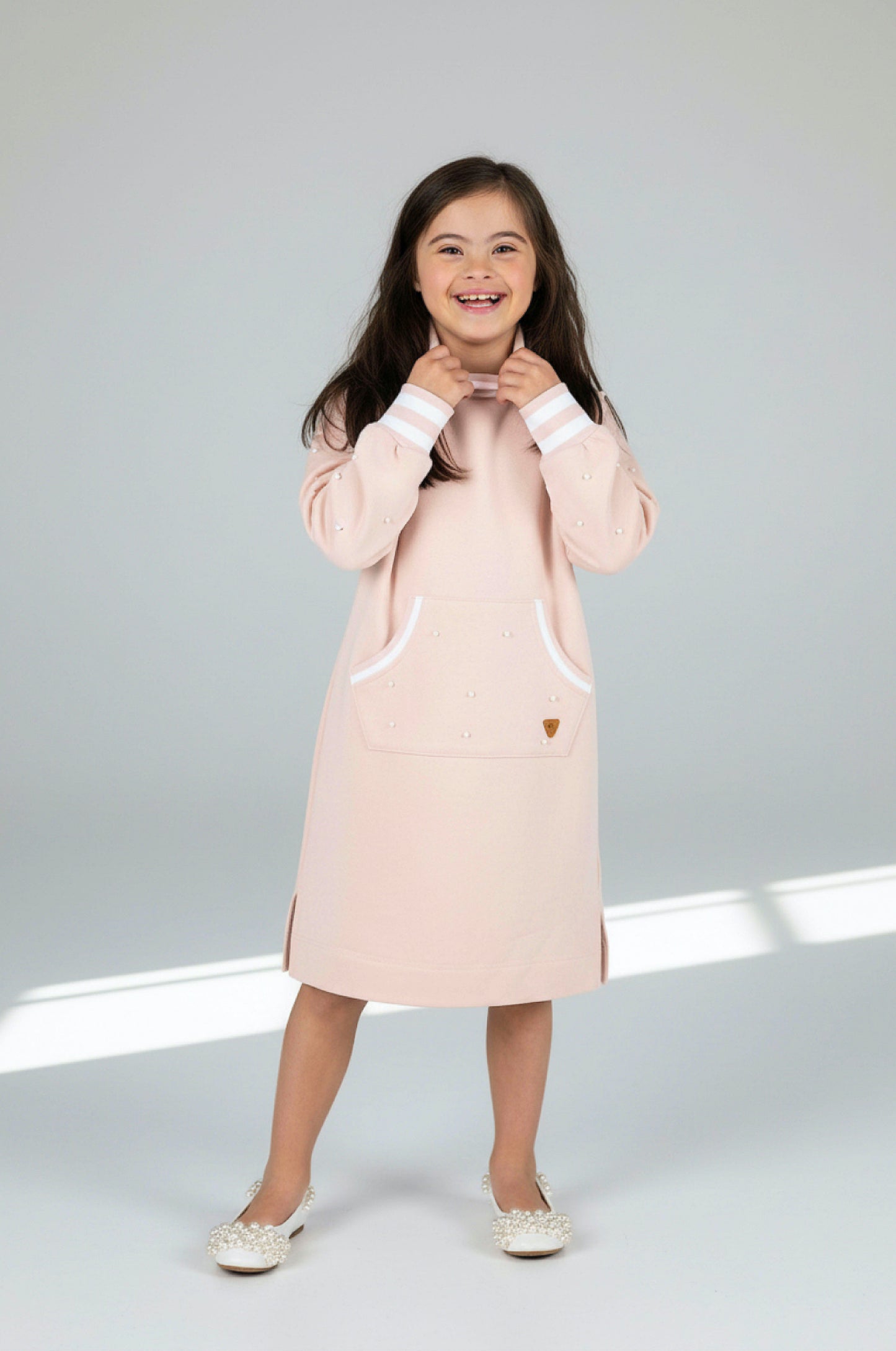 Adaptive Kids Classic Dress: Back Zipper, Front Cargo Pocket, Easy-Undressing Sleeves