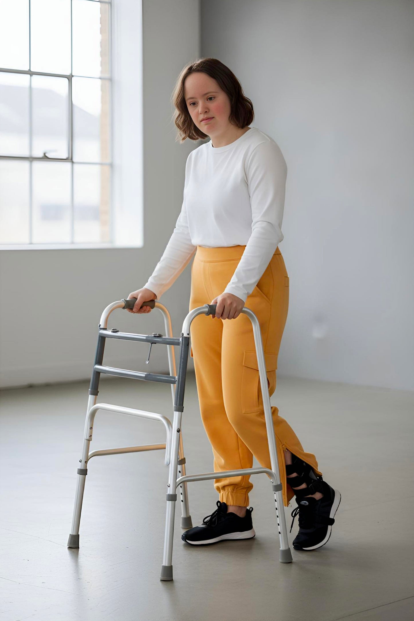 Women's Adaptive Clothing: Stretch Classic Cargo Pocket Pant, Elastic Waistband, Zipper Each Side for Easy Dressing