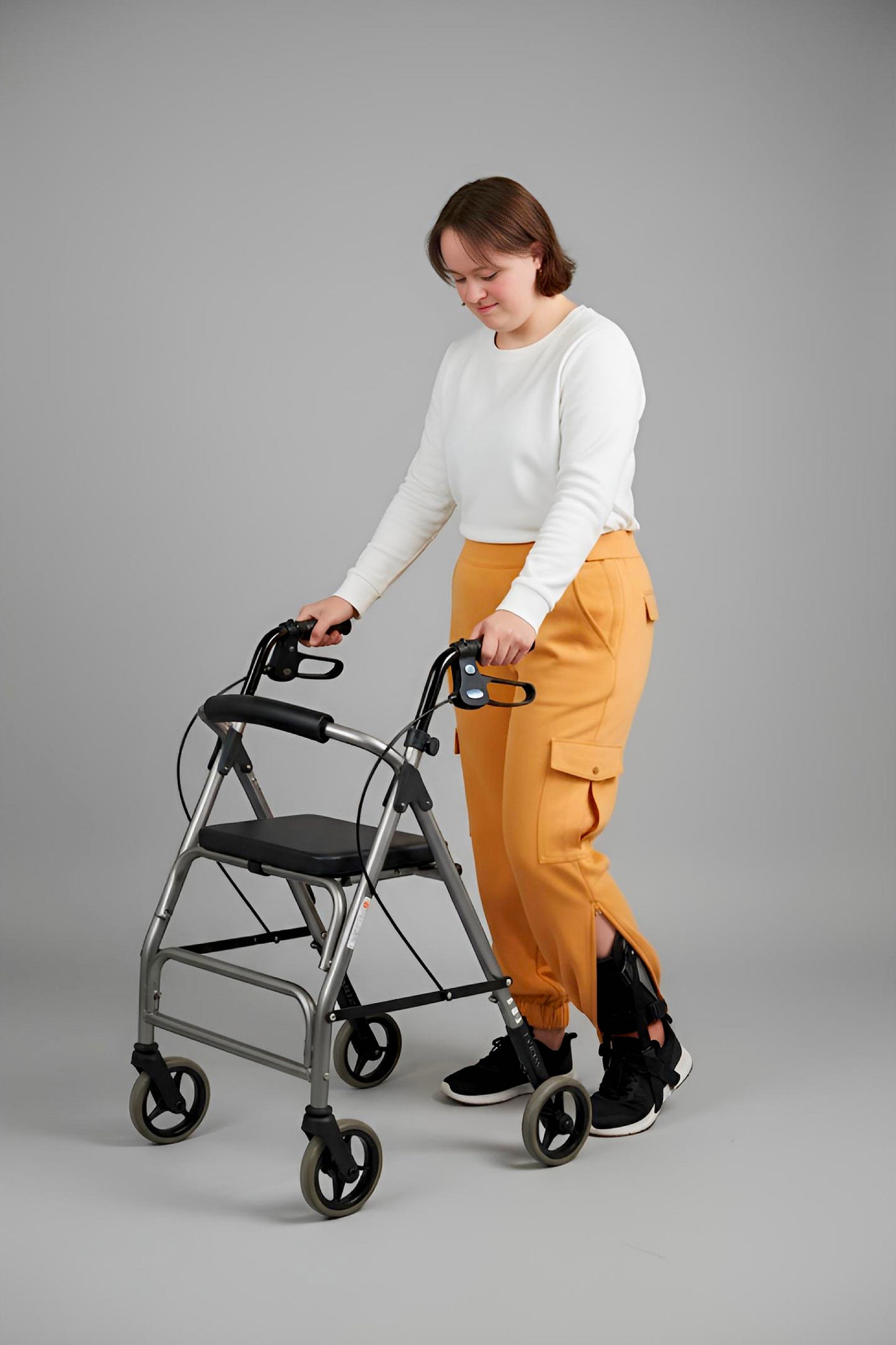 Women's Adaptive Clothing: Stretch Classic Cargo Pocket Pant, Elastic Waistband, Zipper Each Side for Easy Dressing