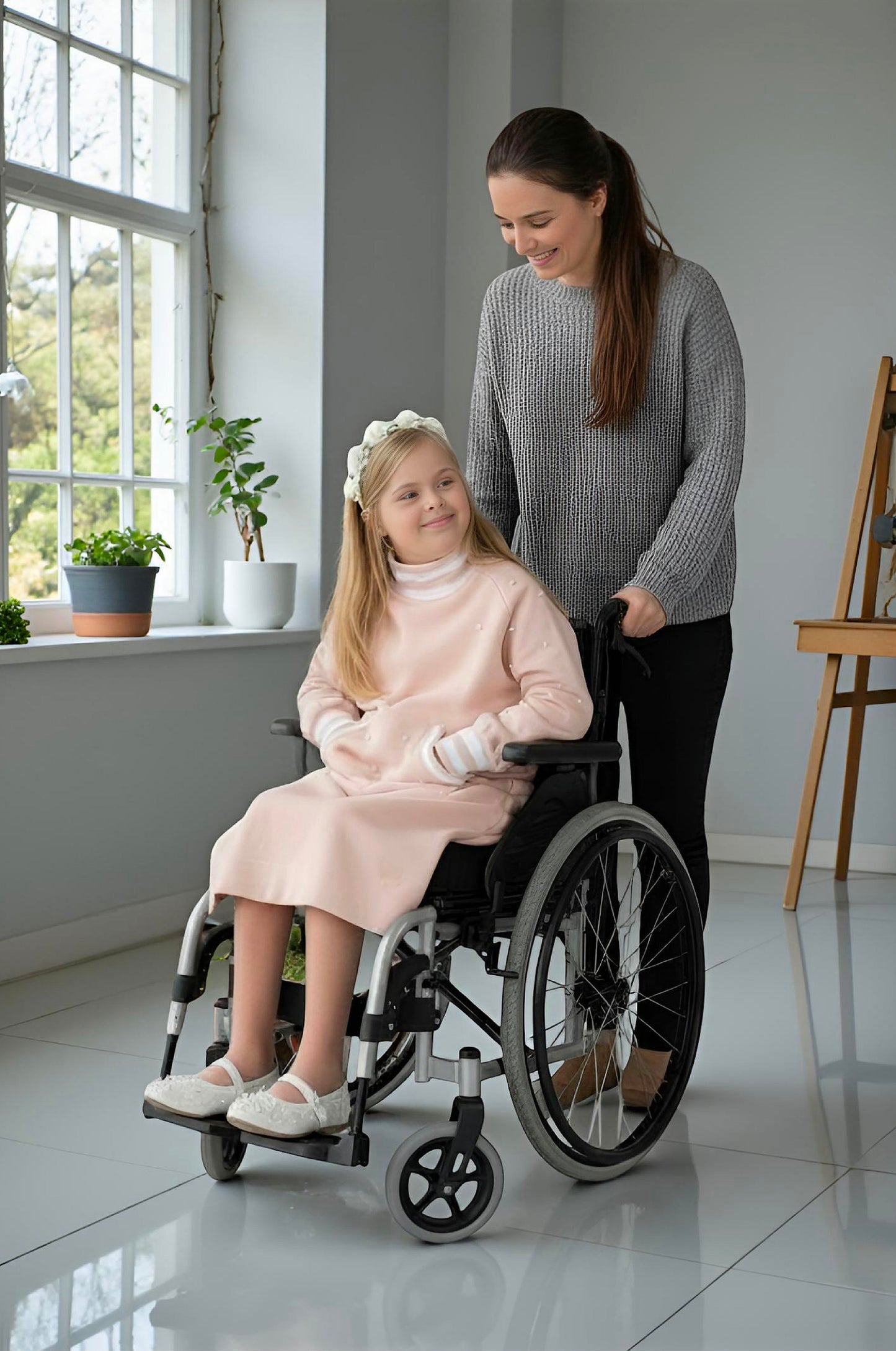 Adaptive Kids Classic Dress: Back Zipper, Front Cargo Pocket, Easy-Undressing Sleeves