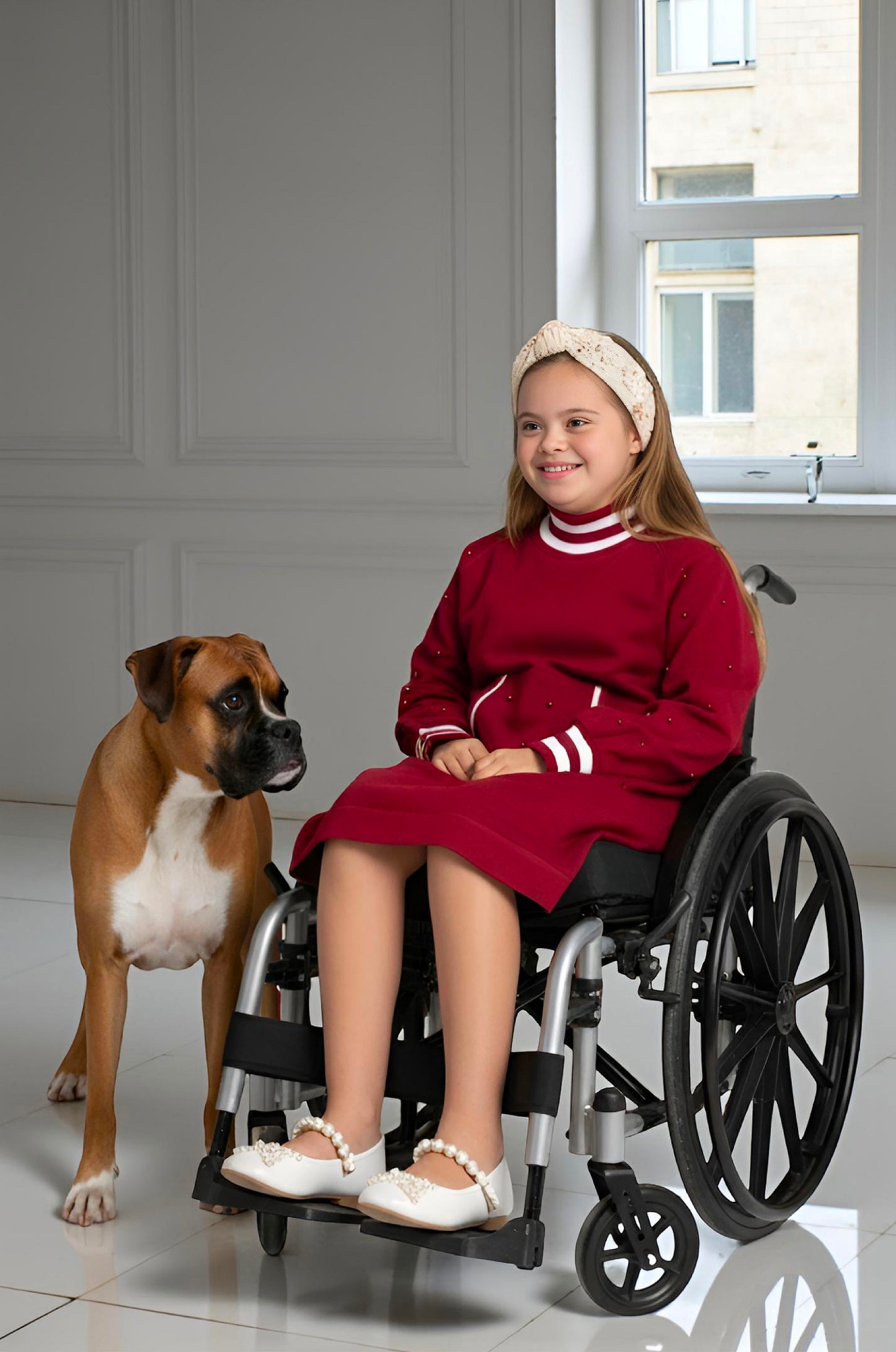 Adaptive Kids Classic Dress: Back Zipper, Front Cargo Pocket, Easy-Undressing Sleeves