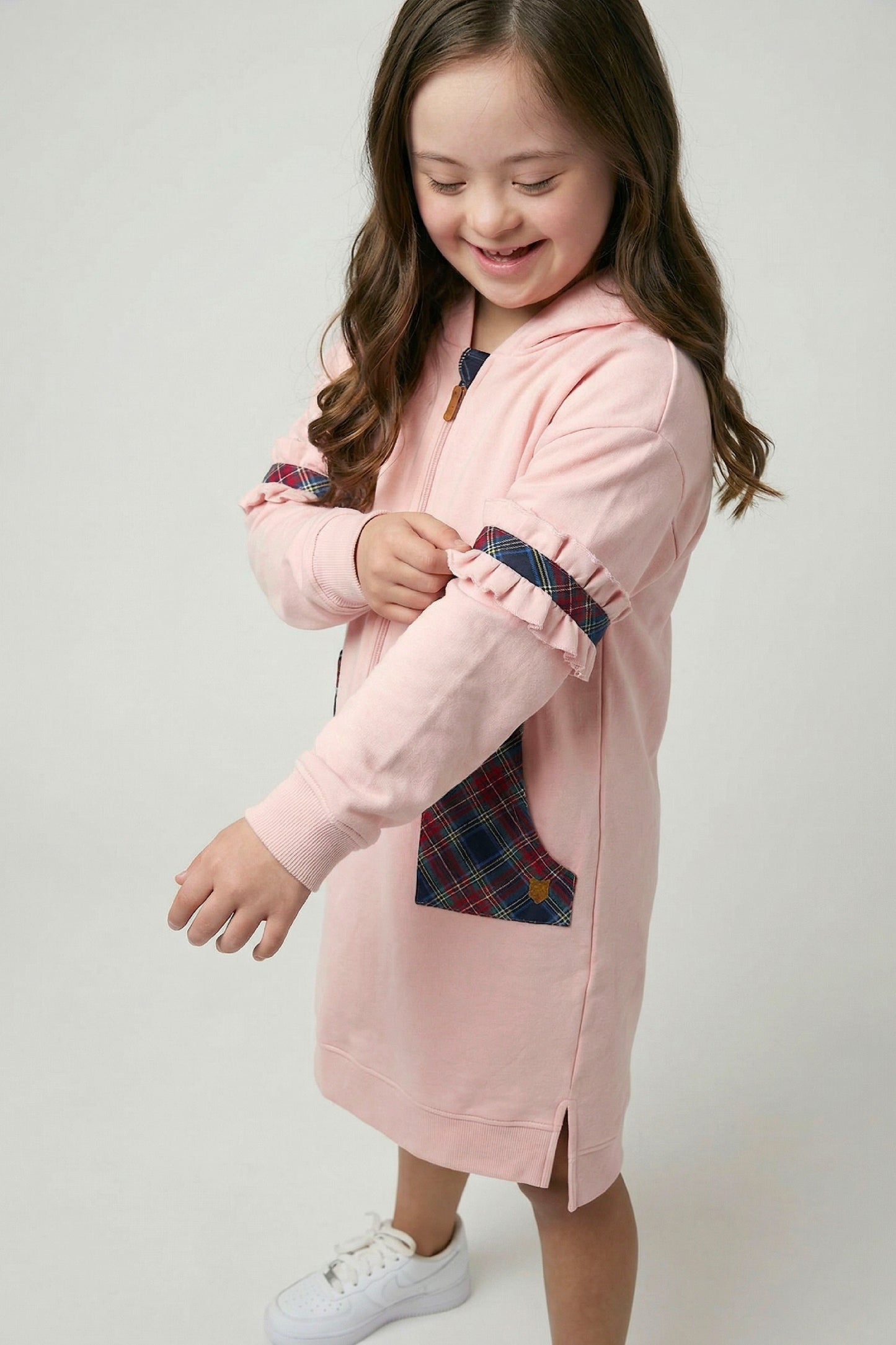 Adaptive Kids Fashion Dress: Front Long Zipper, Sleeve Easy Undressing