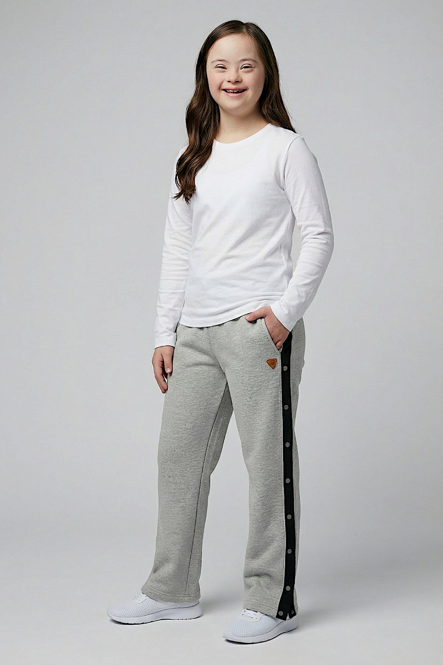 Adaptive Kids Sweatpants, with Full Elastic Waist & Side Full Zipper for Easy Undressing