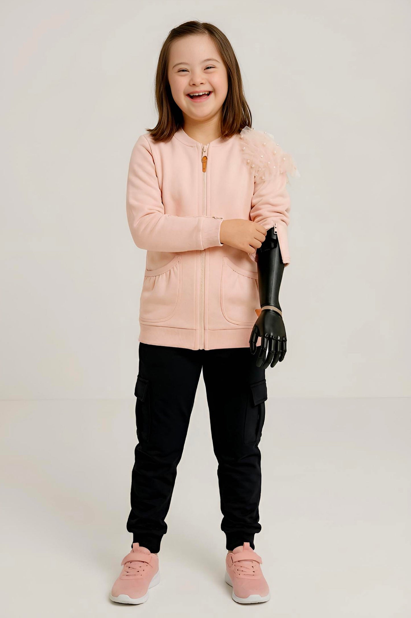 Adaptive Kids Dolman Sleeve Sweatshirt, with Magnetic Zipper & Sleeve Easy Undressing