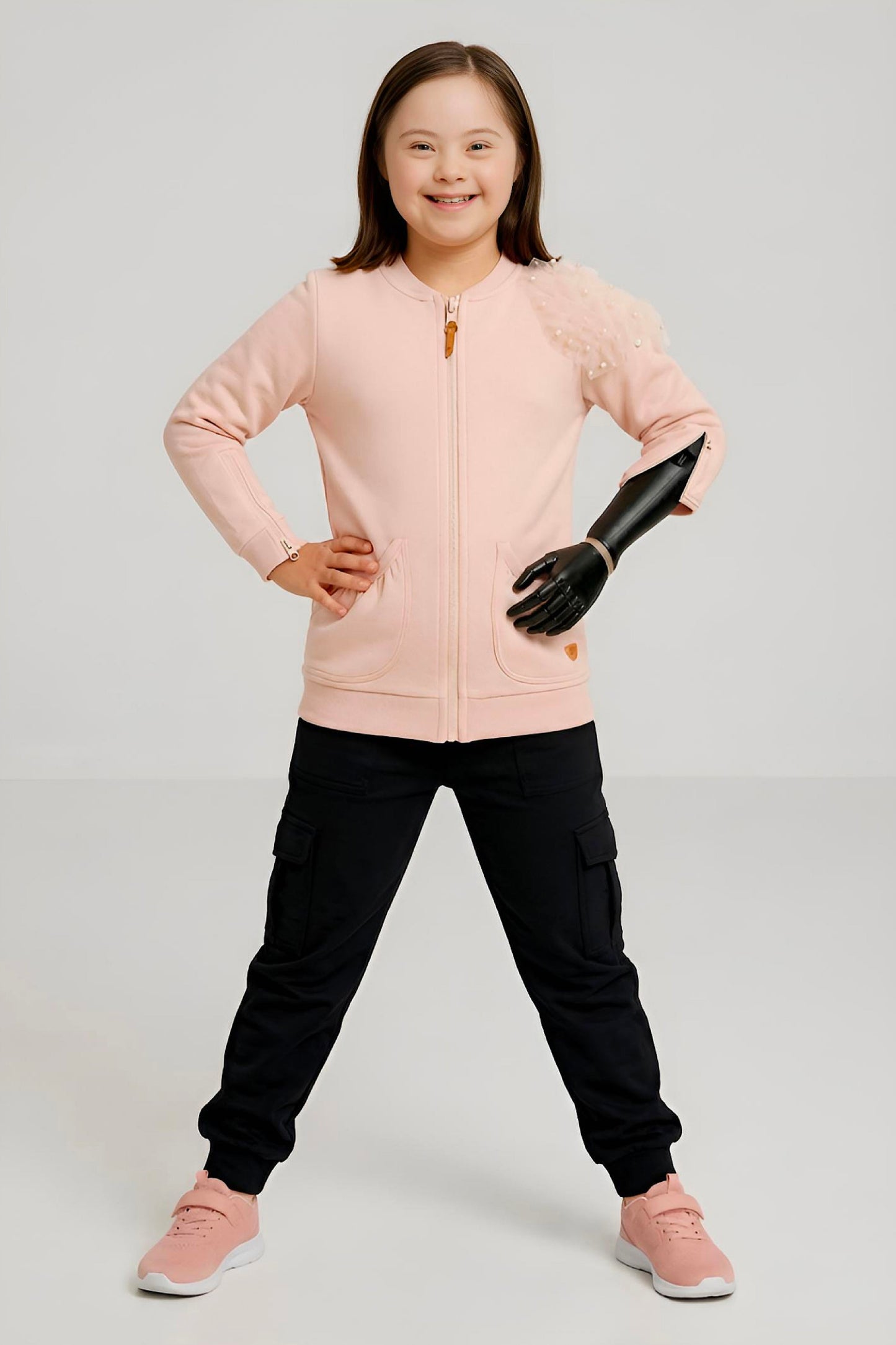 Adaptive Kids Dolman Sleeve Sweatshirt, with Magnetic Zipper & Sleeve Easy Undressing