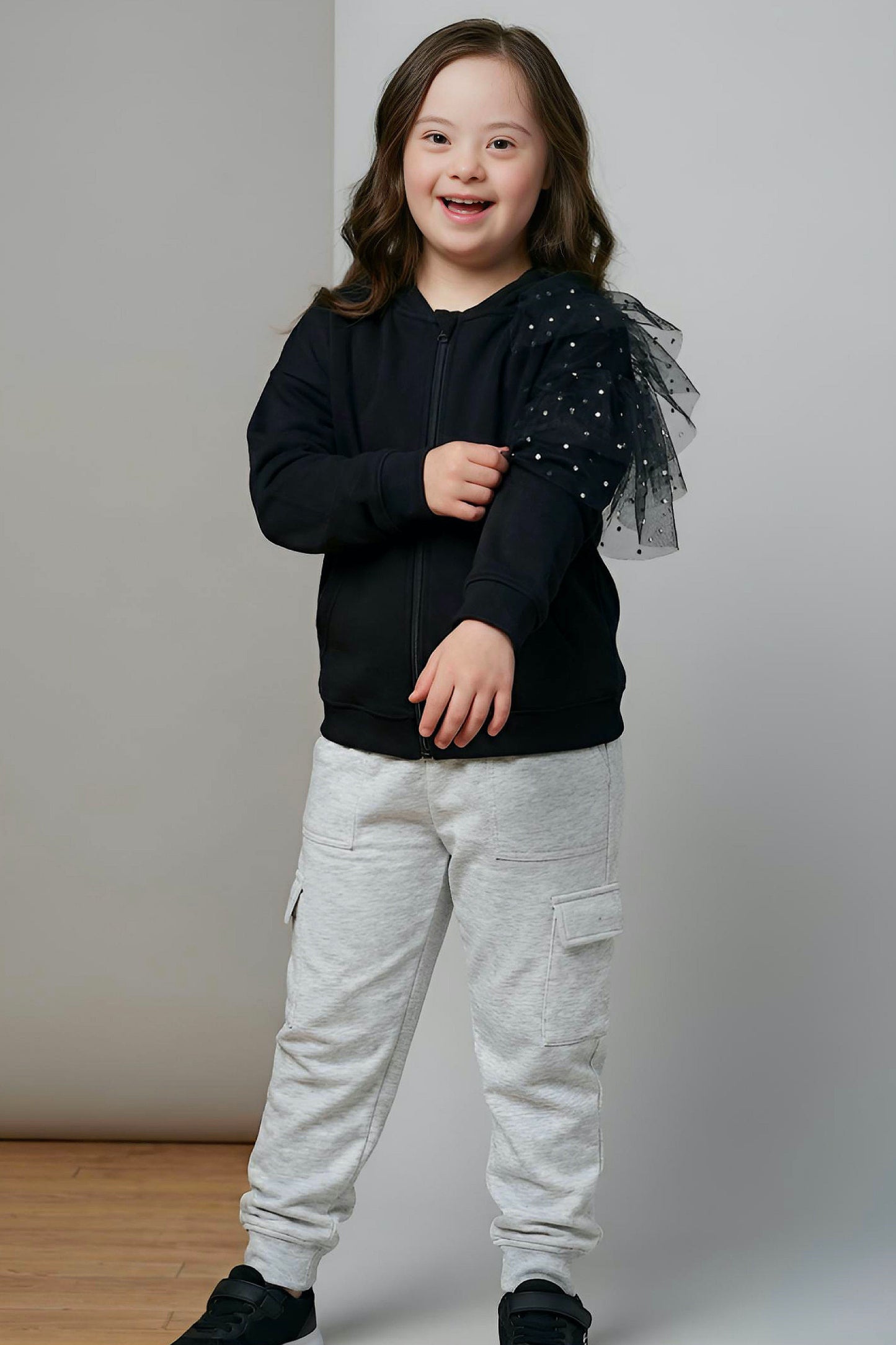 Adaptive Kids Dolman Sleeve Sweatshirt, with Magnetic Zipper & Sleeve Easy Undressing