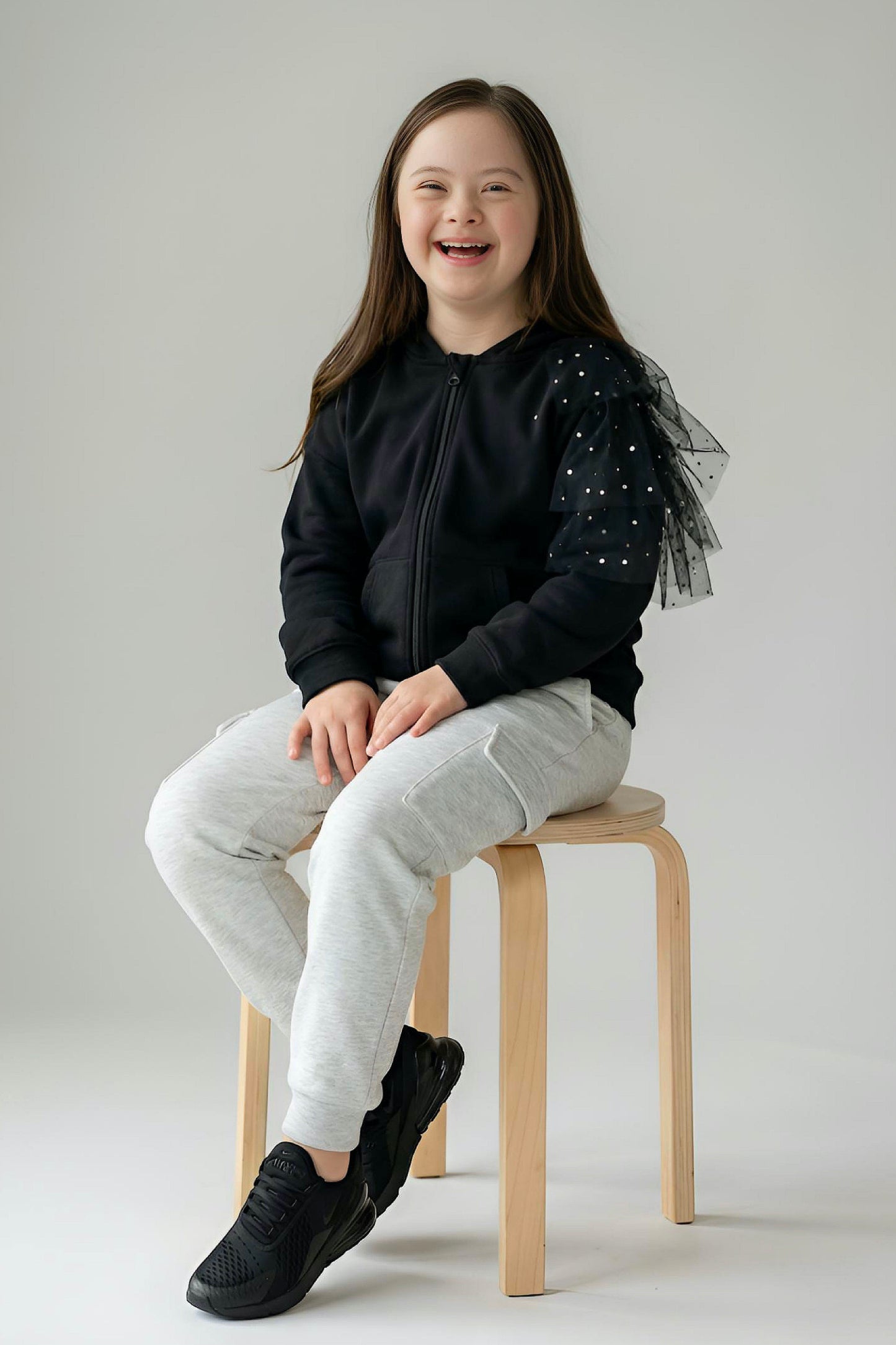Adaptive Kids Dolman Sleeve Sweatshirt, with Magnetic Zipper & Sleeve Easy Undressing