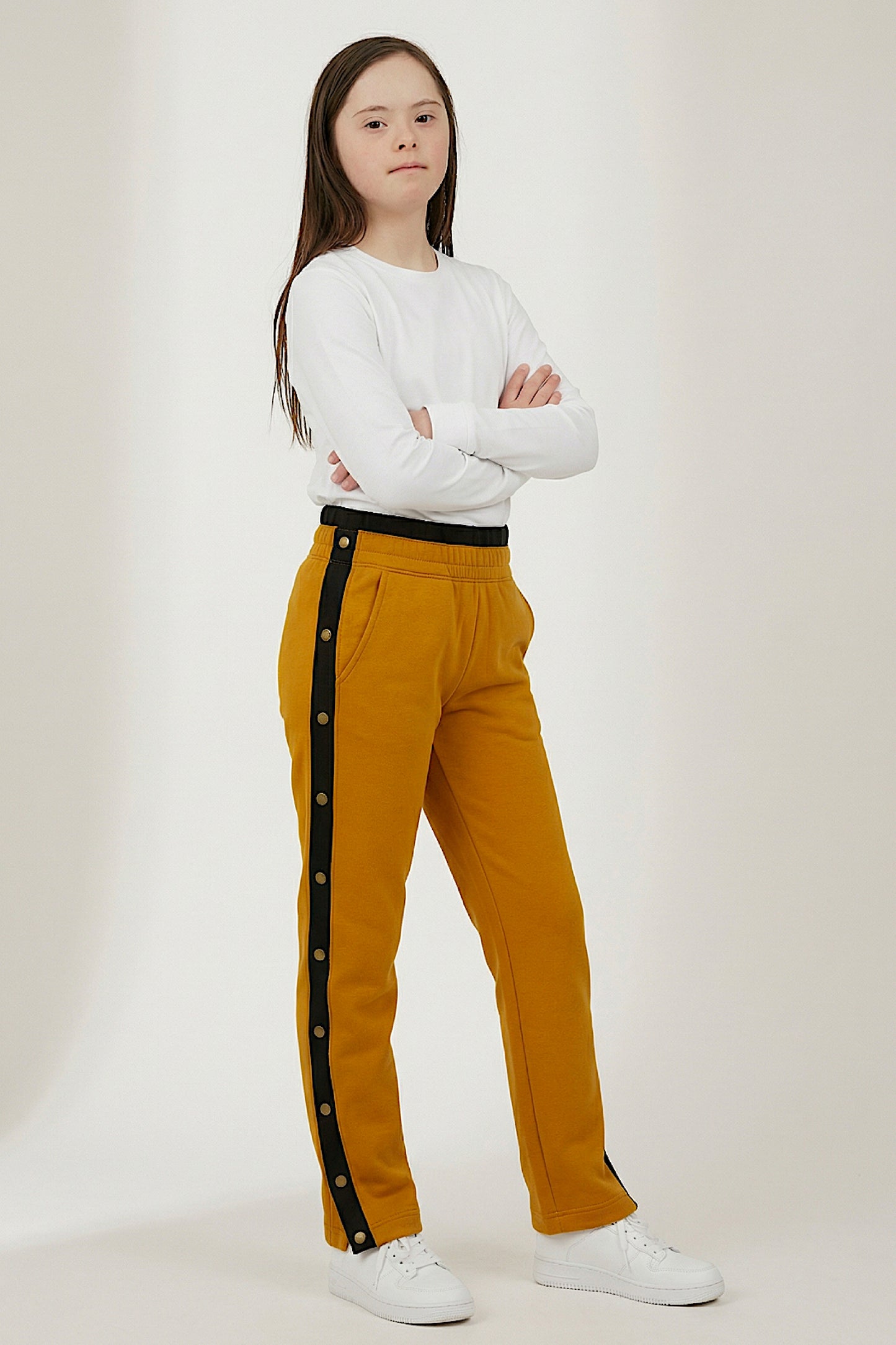 Adaptive Kids Sweatpants, with Full Elastic Waist & Side Full Zipper for Easy Undressing