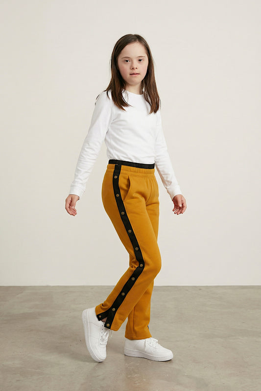 Adaptive Kids Sweatpants, with Full Elastic Waist & Side Full Zipper for Easy Undressing