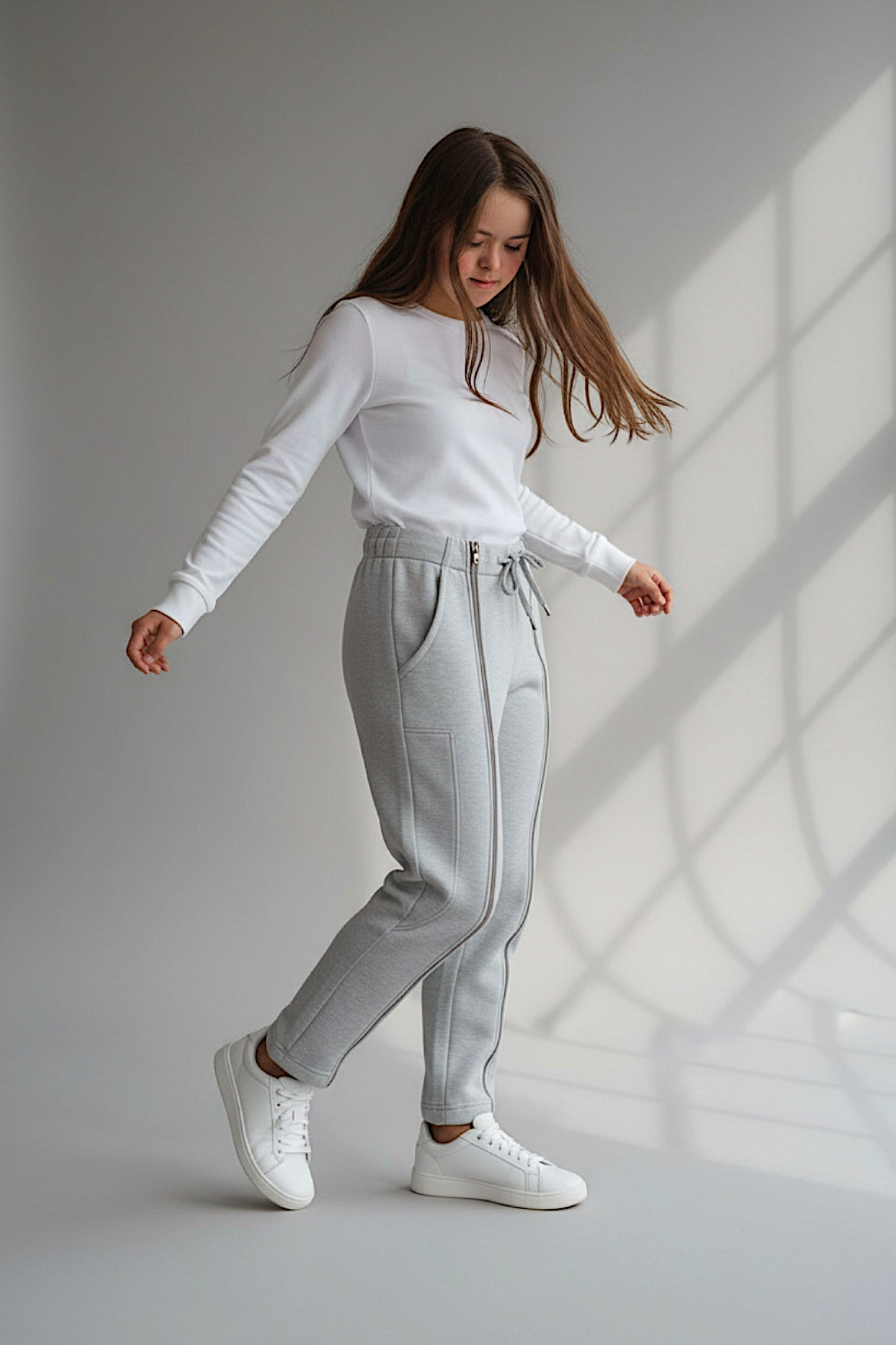 Adaptive Kids Sweatpants with Full-Leg Zippers for Easy Undressing