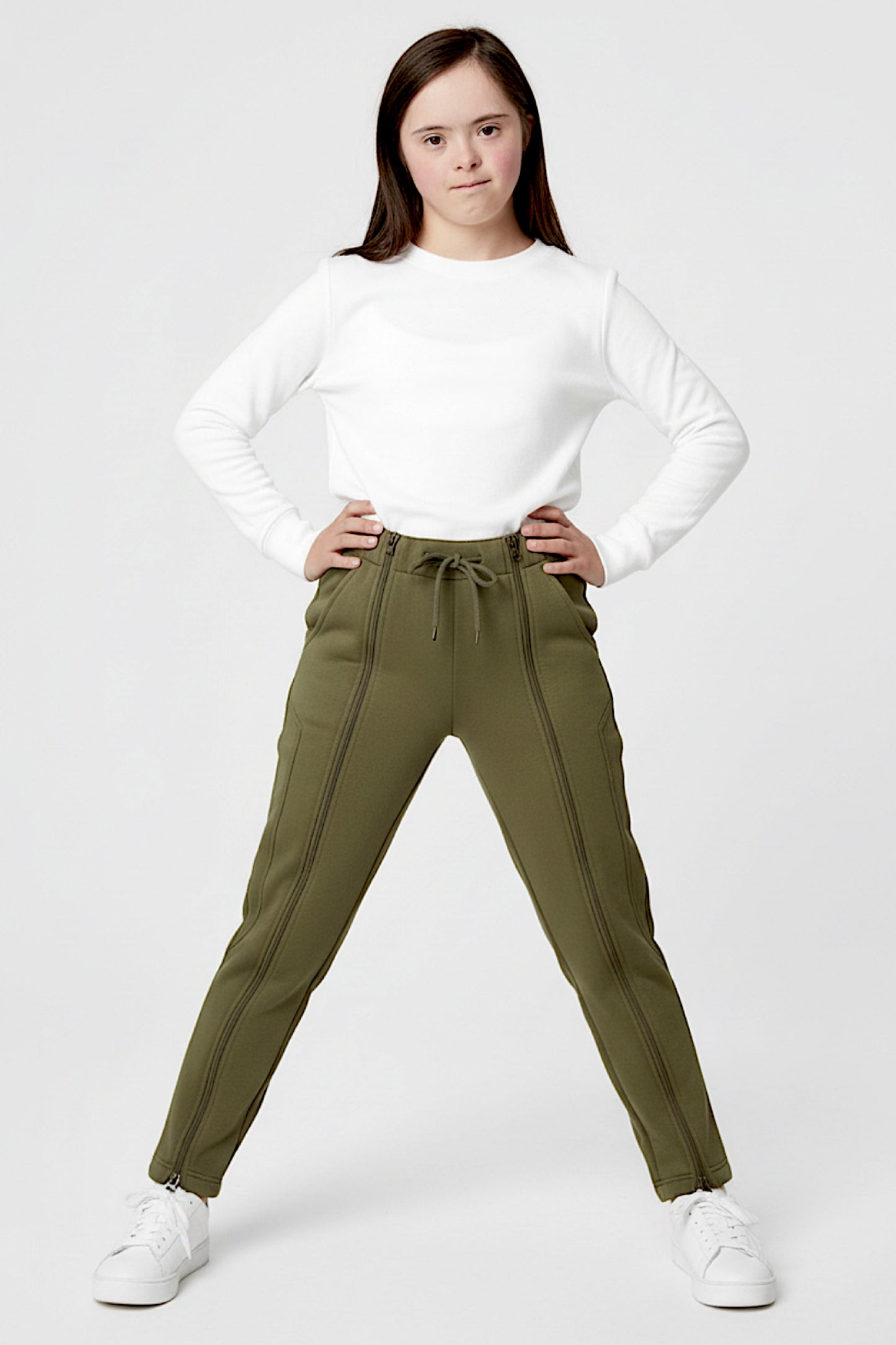 Adaptive Kids Sweatpants with Full-Leg Zippers for Easy Undressing