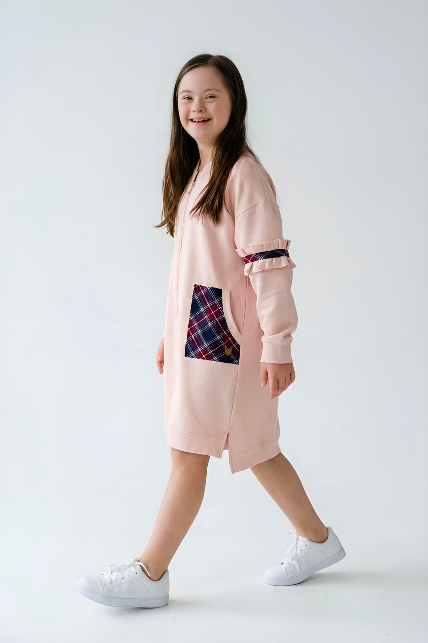 Adaptive Kids Fashion Dress: Front Long Zipper, Sleeve Easy Undressing