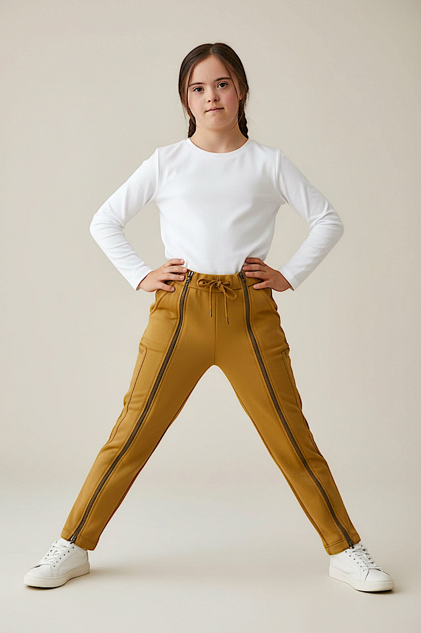 Adaptive Kids Sweatpants with Full-Leg Zippers for Easy Undressing