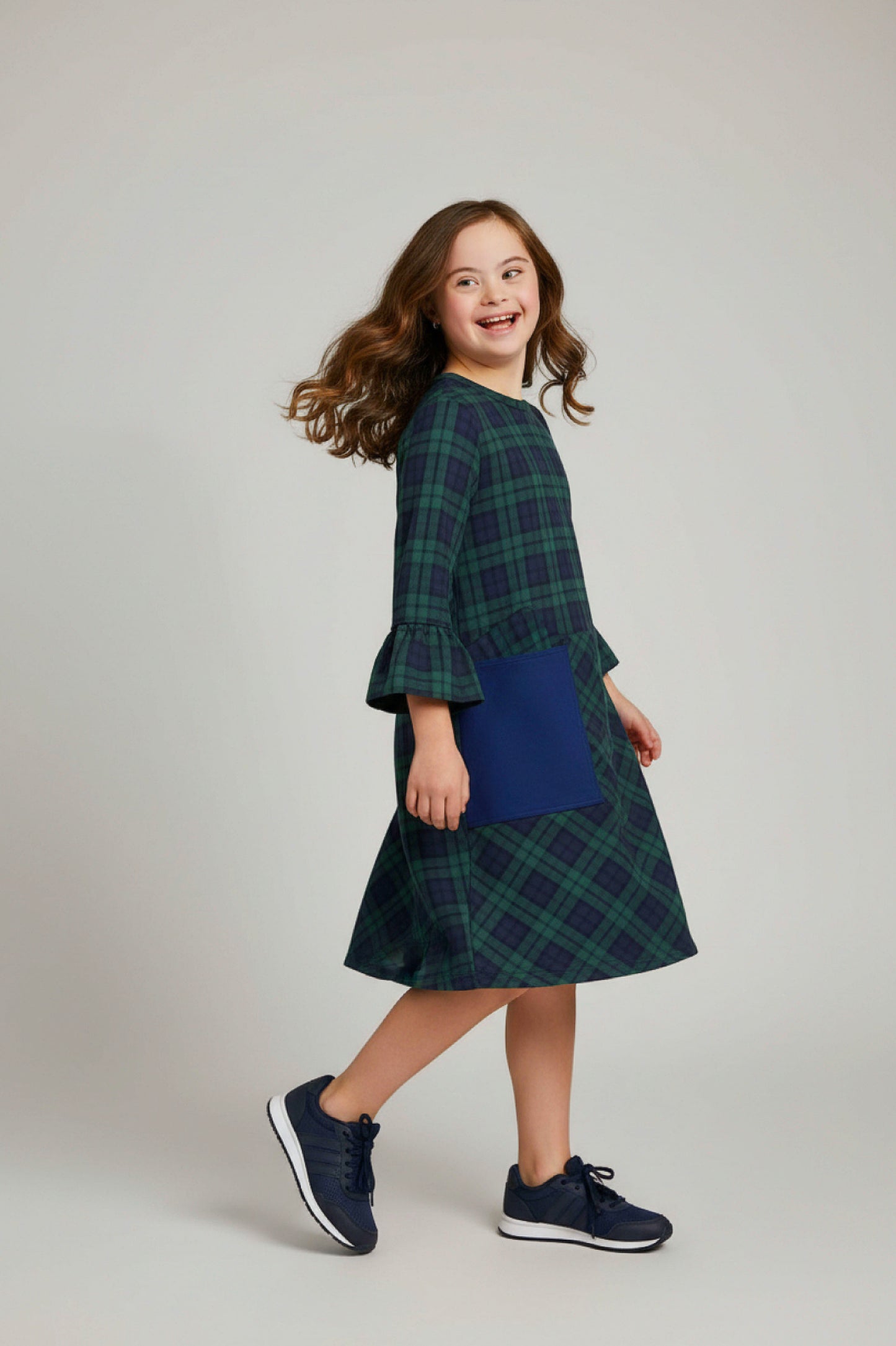 Kids Adaptive Stretch Woven Dress, Back Zipper & Sleeve Easy Undressing