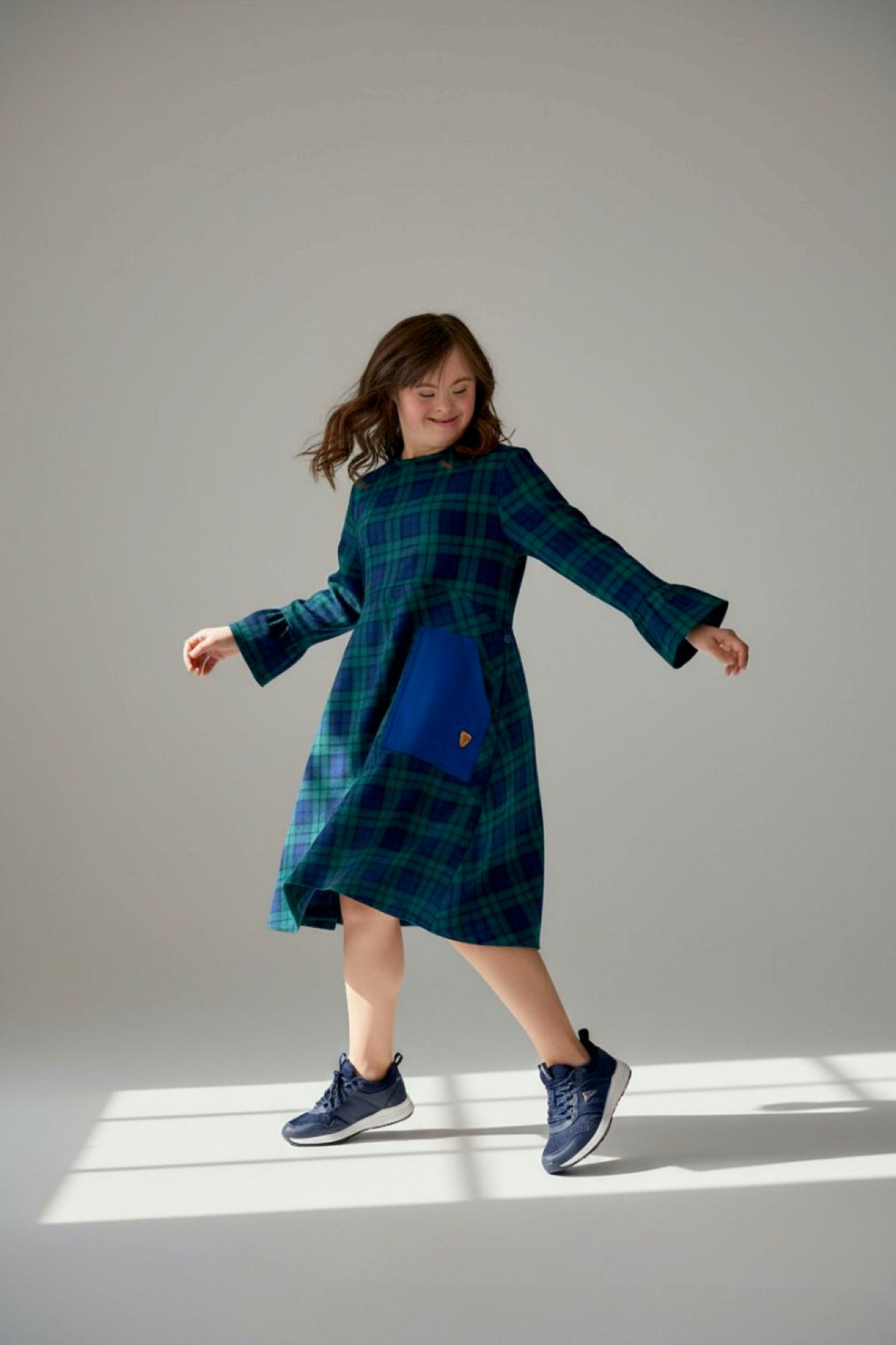 Kids Adaptive Stretch Woven Dress, Back Zipper & Sleeve Easy Undressing