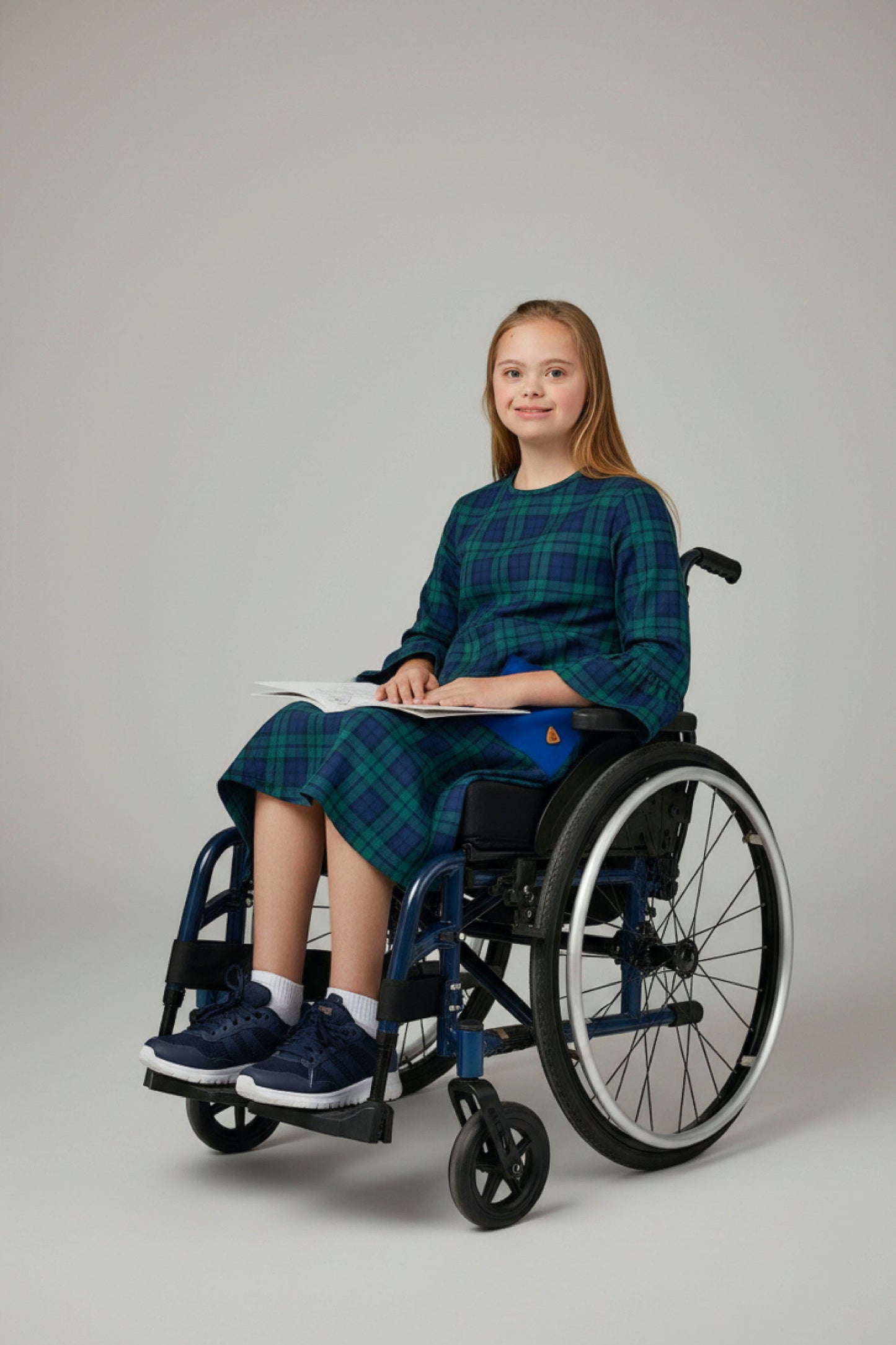 Kids Adaptive Stretch Woven Dress, Back Zipper & Sleeve Easy Undressing